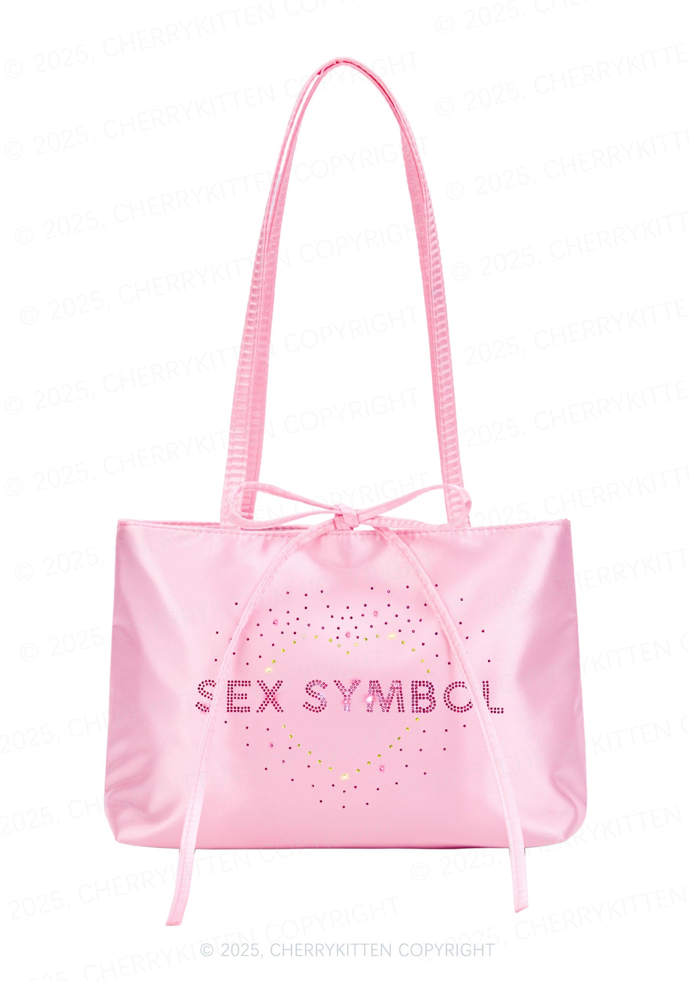 Rhinestone Sx Symbol Y2K Satin Bags Cherrykitten