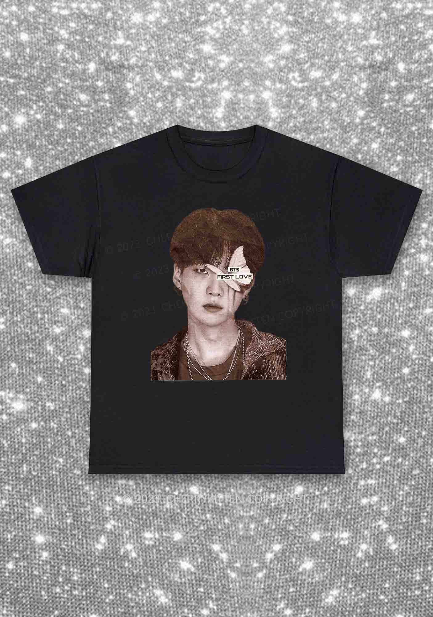 Bangtan First Love Kpop Y2K Chunky Shirt Cherrykitten