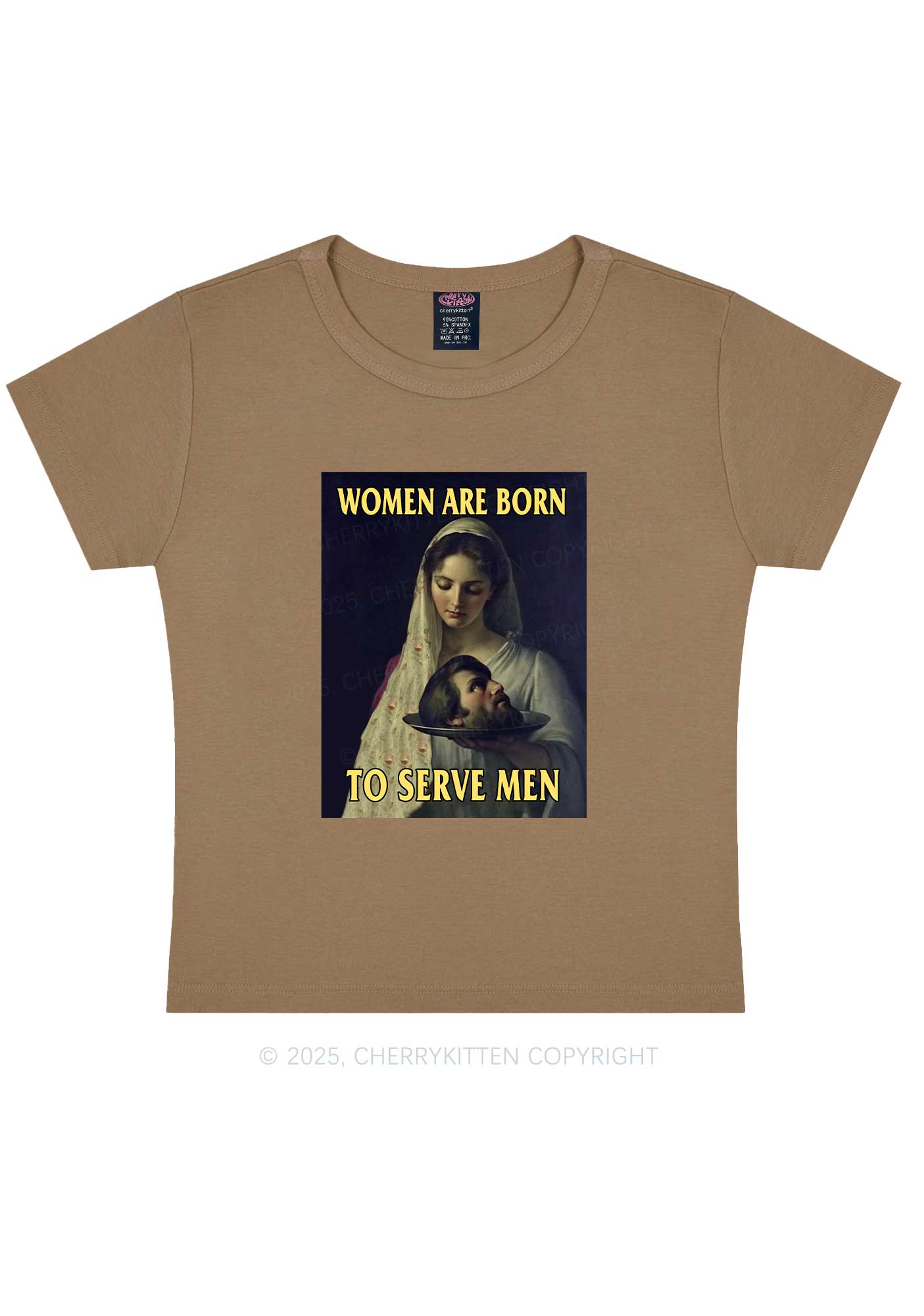 Women Born To Serve Y2K Baby Tee Cherrykitten