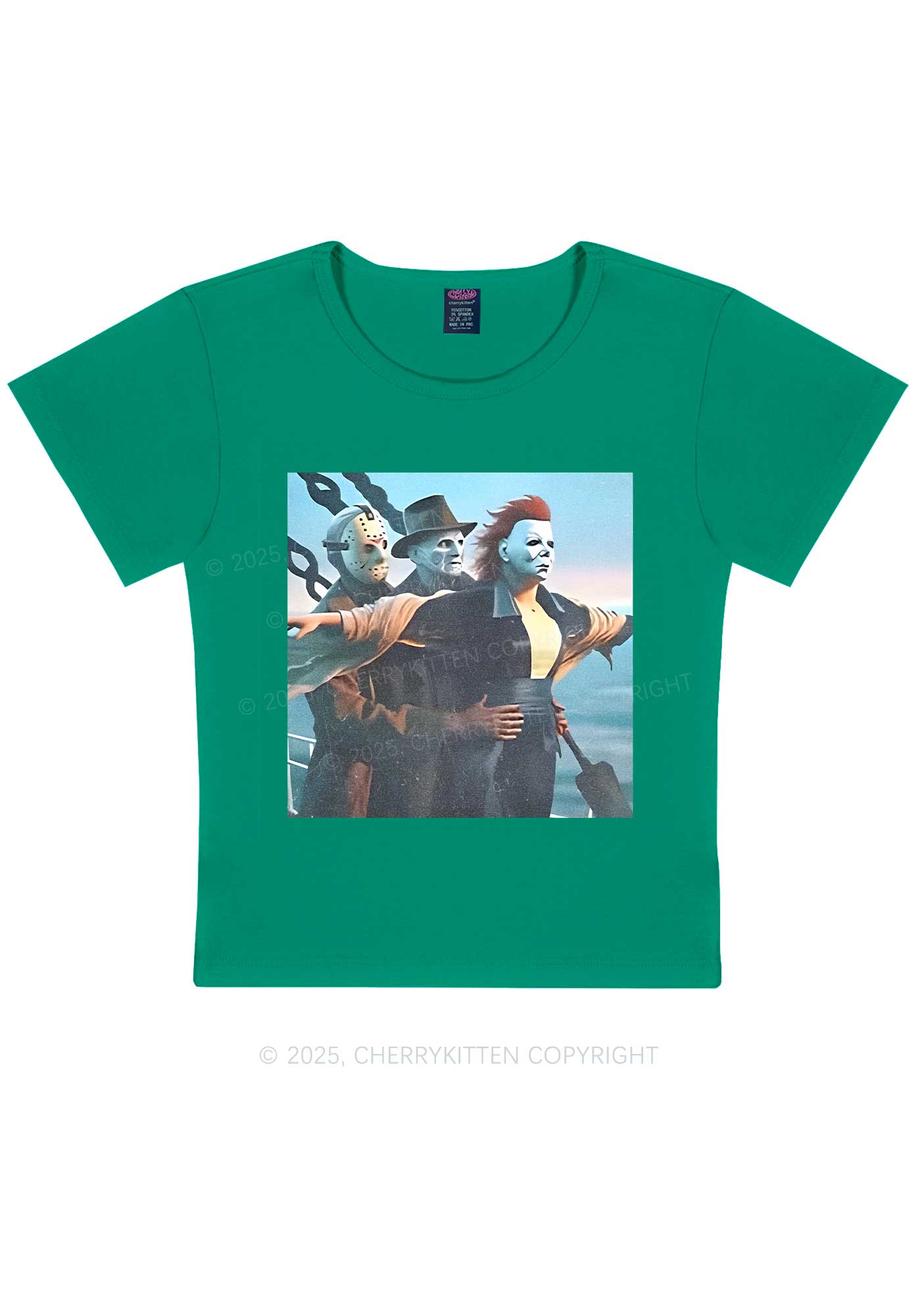 Halloween Horror Characters Y2K Baby Tee Cherrykitten