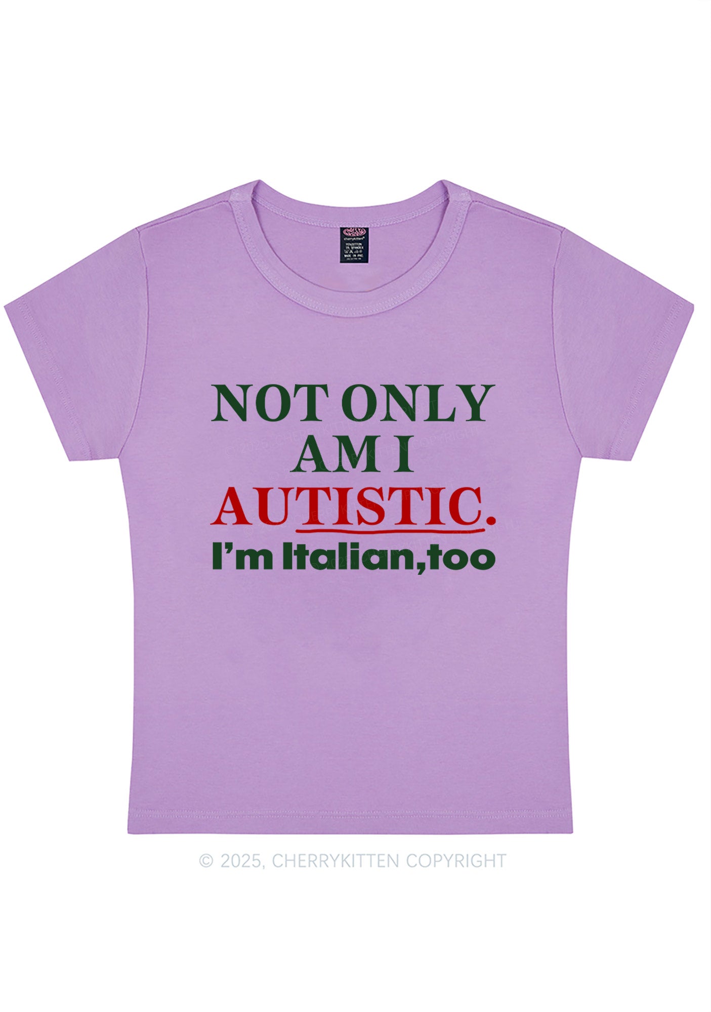 Not Only Autistic Y2K Baby Tee Cherrykitten