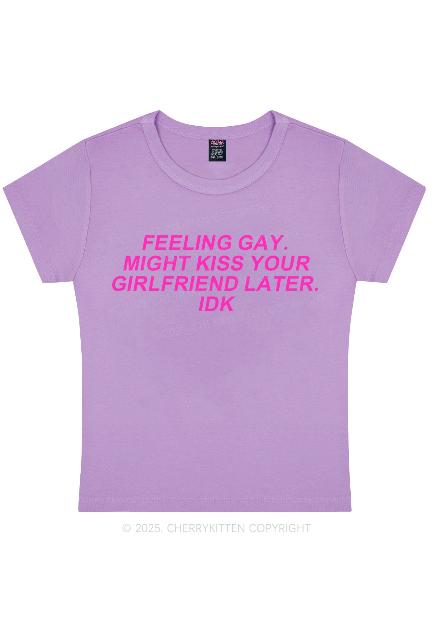 Kiss Your GF Later Pride Y2K Baby Tee Cherrykitten