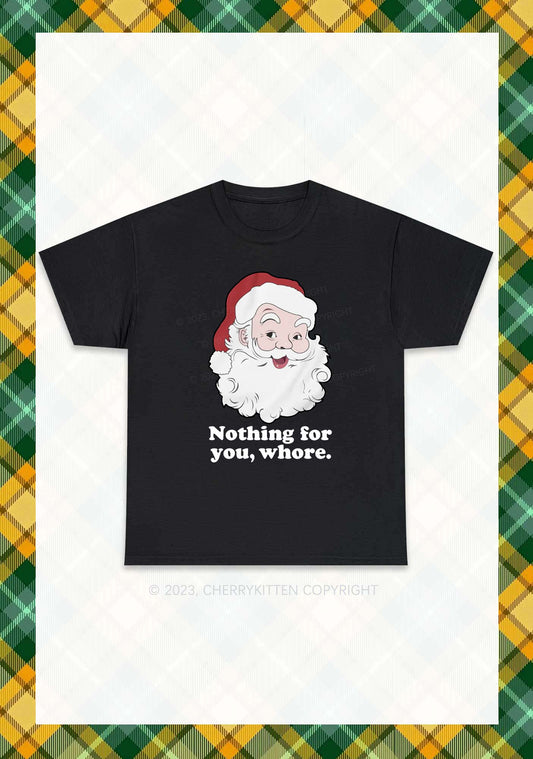 Santa Nothing For You Christmas Y2K Chunky Shirt Cherrykitten