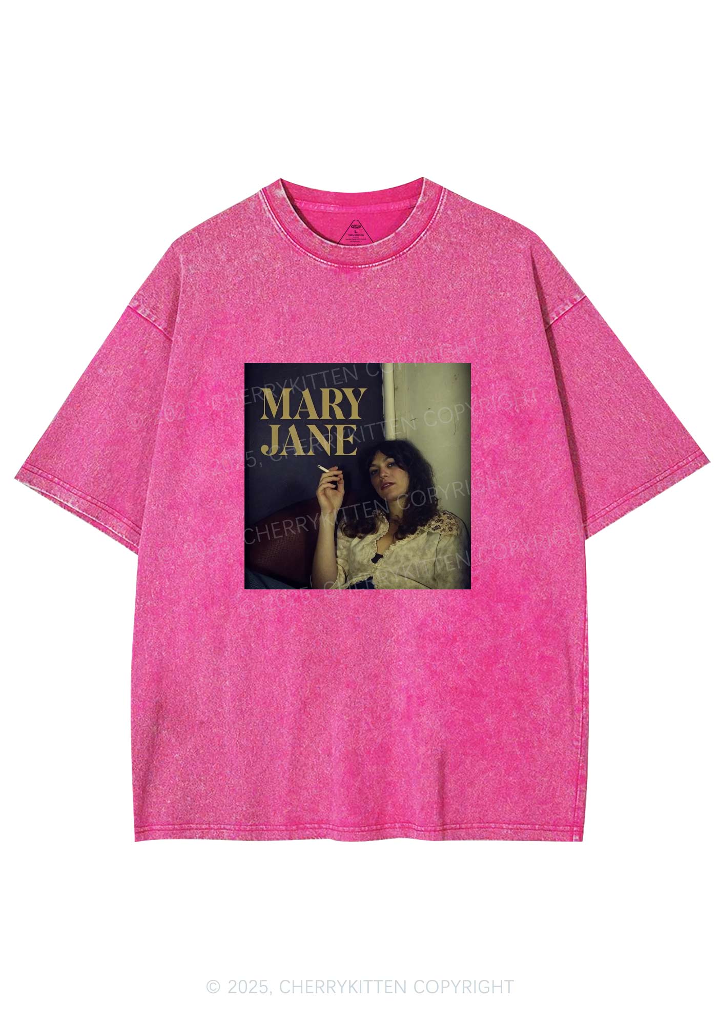 Smoking Woman Y2K Washed Tee Cherrykitten