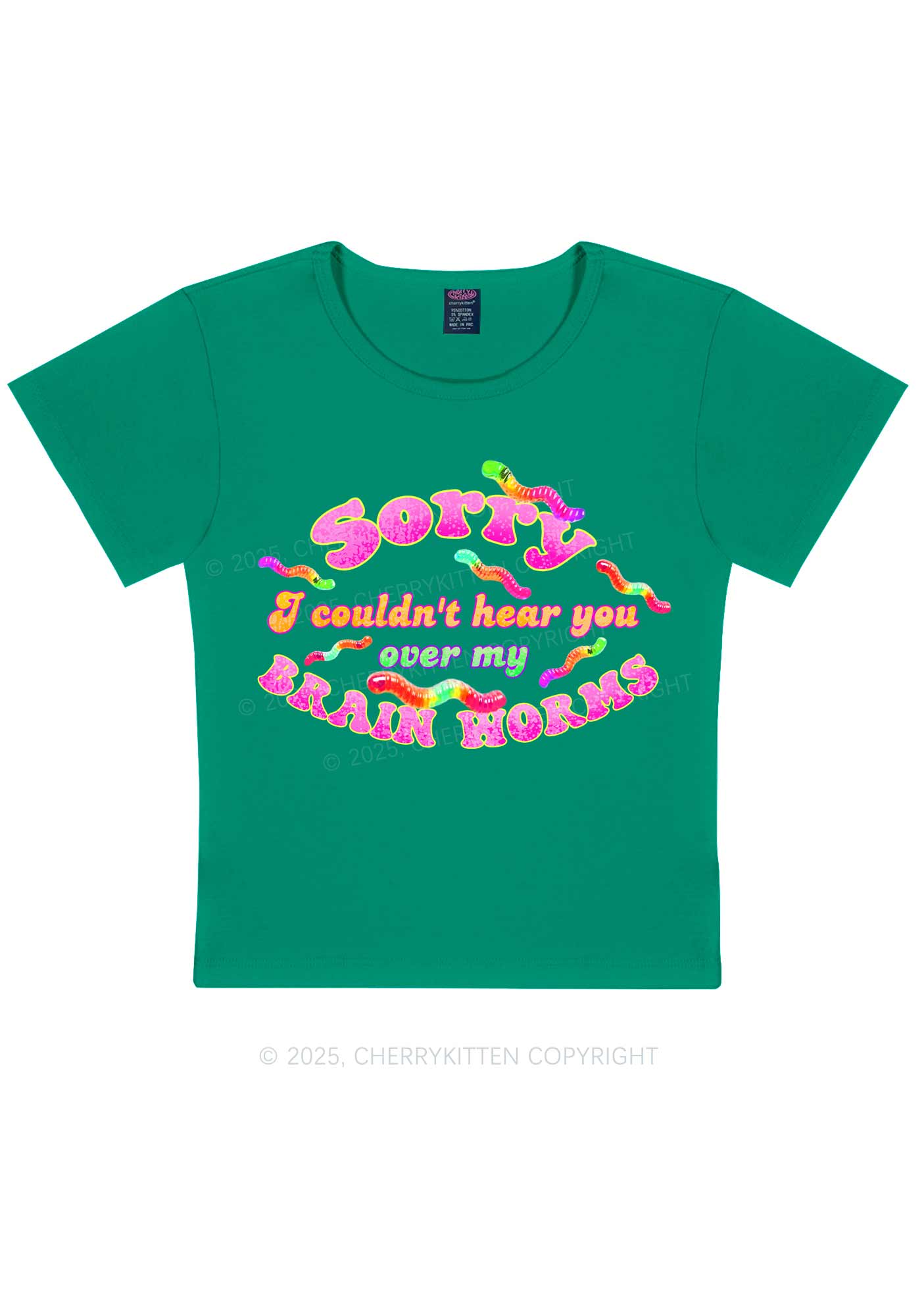 Brain Worms Y2K Baby Tee Cherrykitten