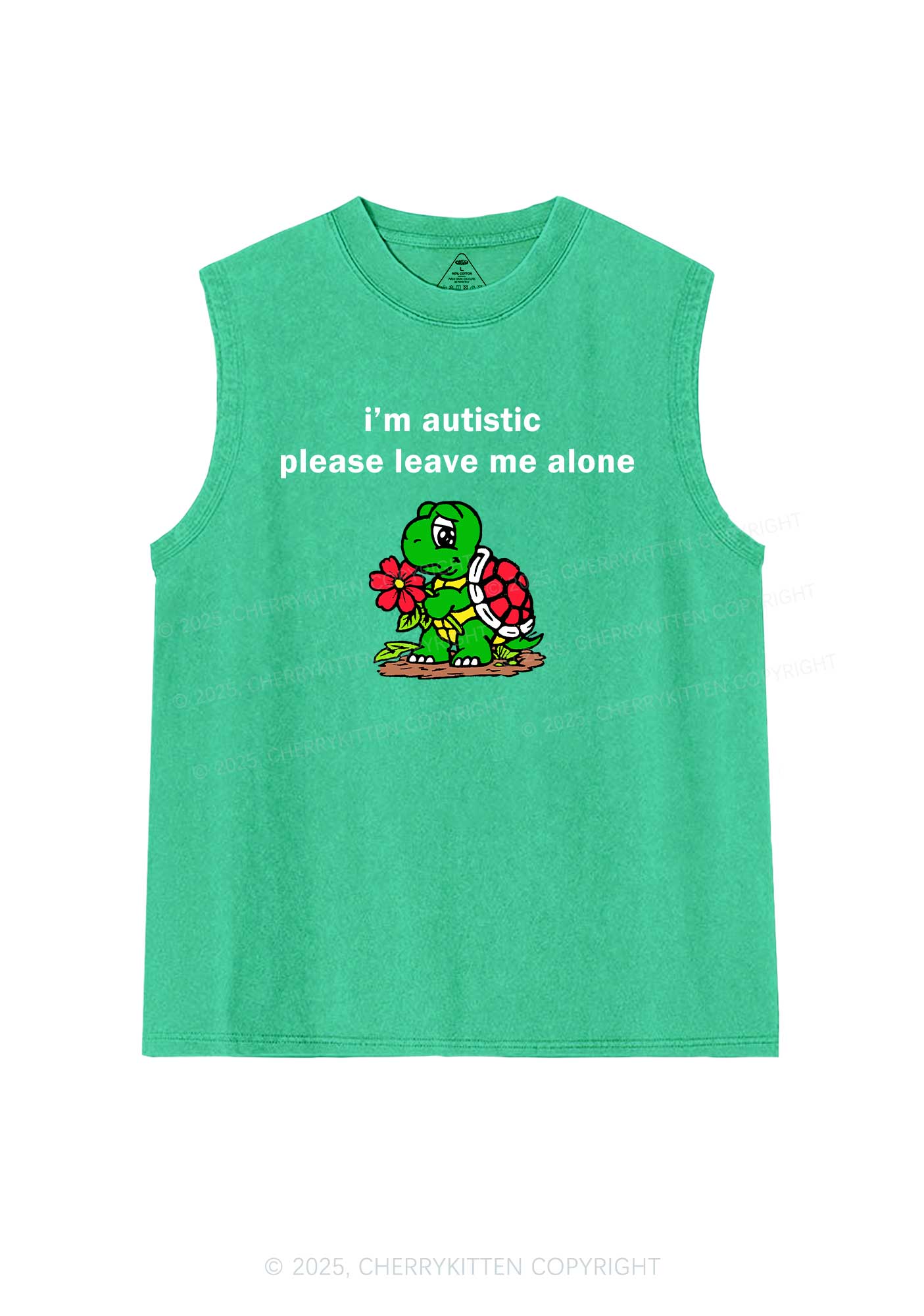 Im Autistic Leave Me Alone Y2K Washed Muscle Tank Cherrykitten