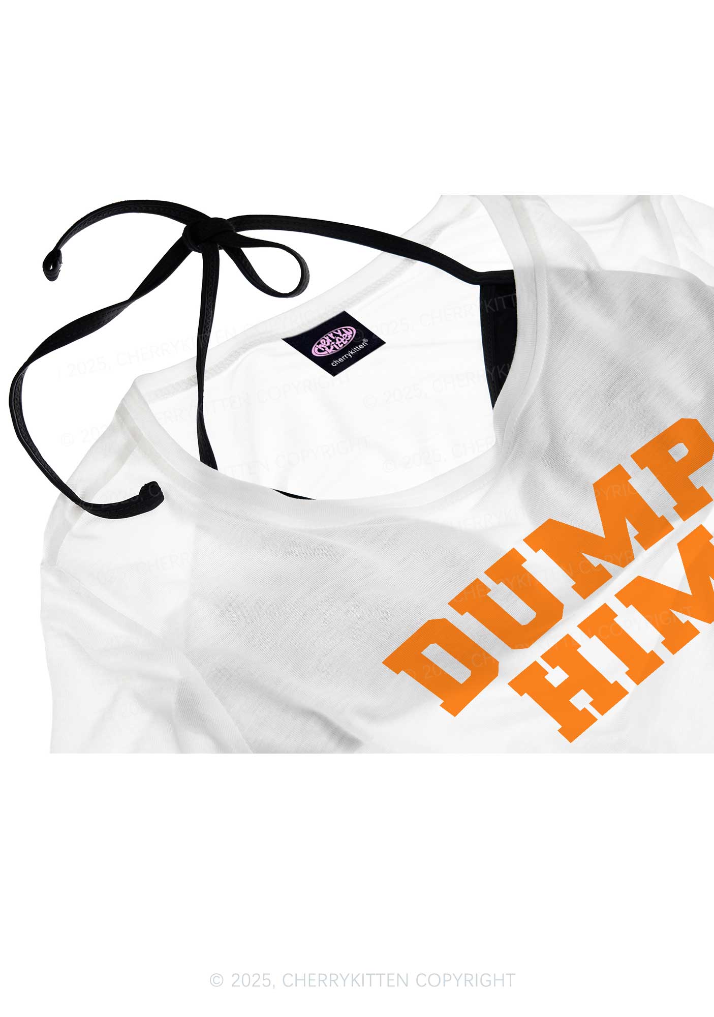 Dump Him Y2K Sheer Crop Tee Cherrykitten