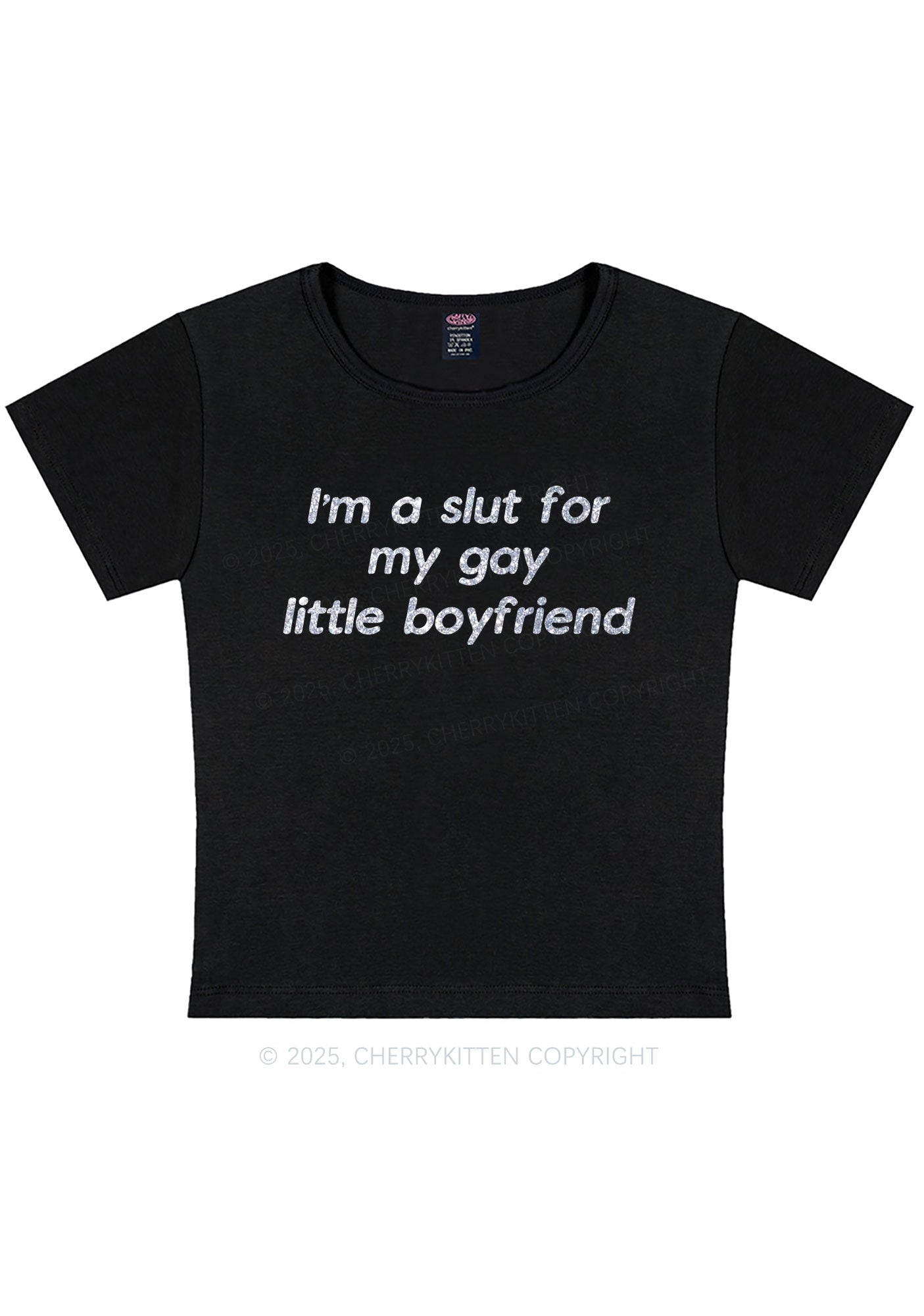 Glitter Slxt For My Gay BF Y2K Baby Tee Cherrykitten