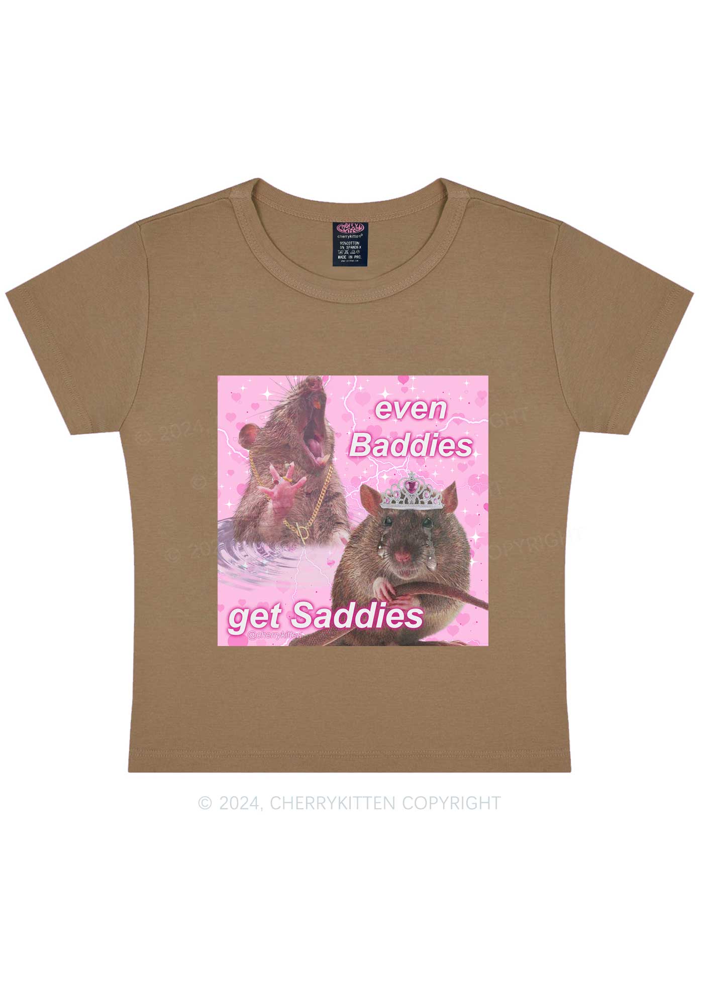 Rat Princess Get Saddies Y2K Baby Tee Cherrykitten