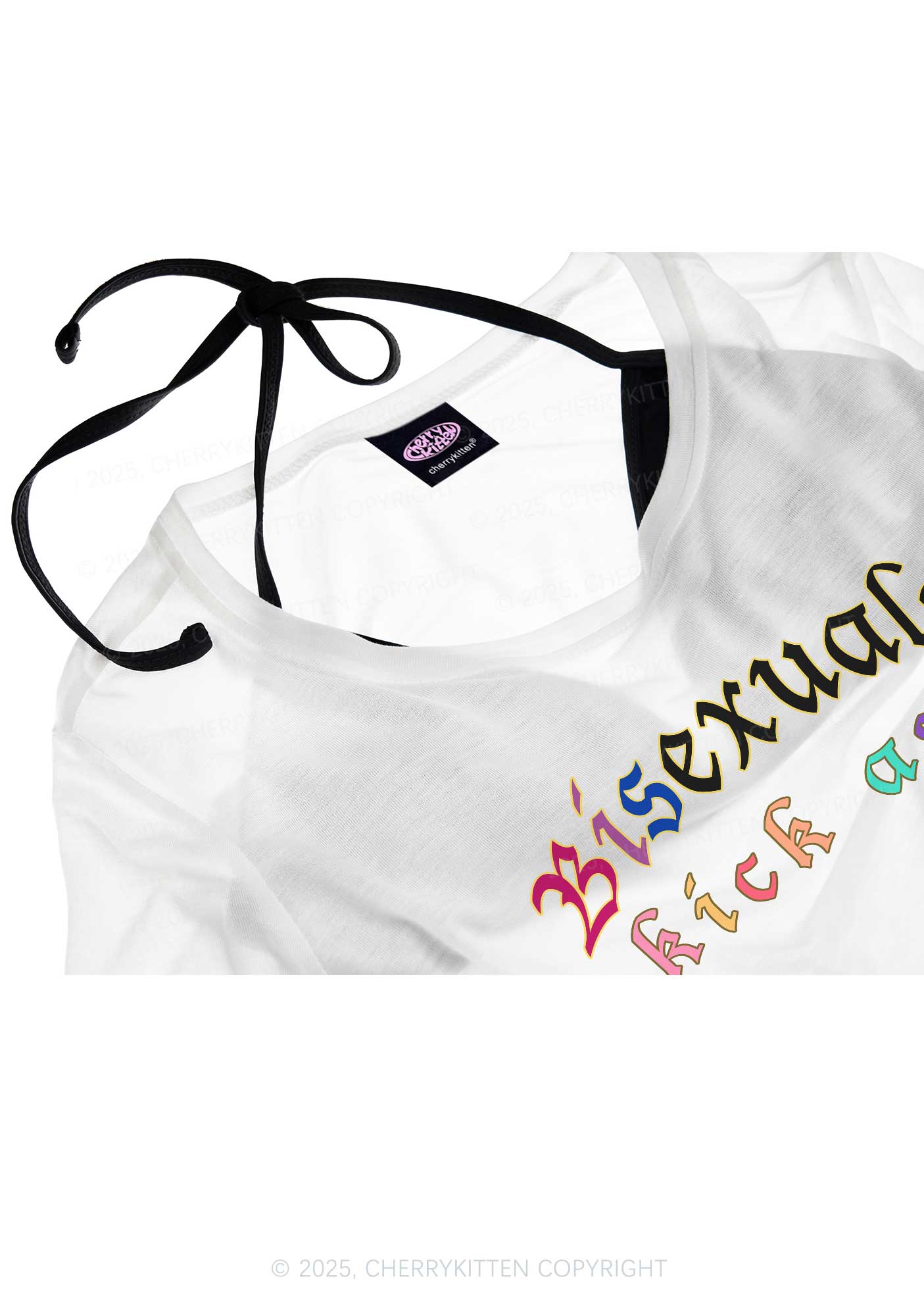Bisexuals Kick Axx Pride Y2K Sheer Crop Tee Cherrykitten