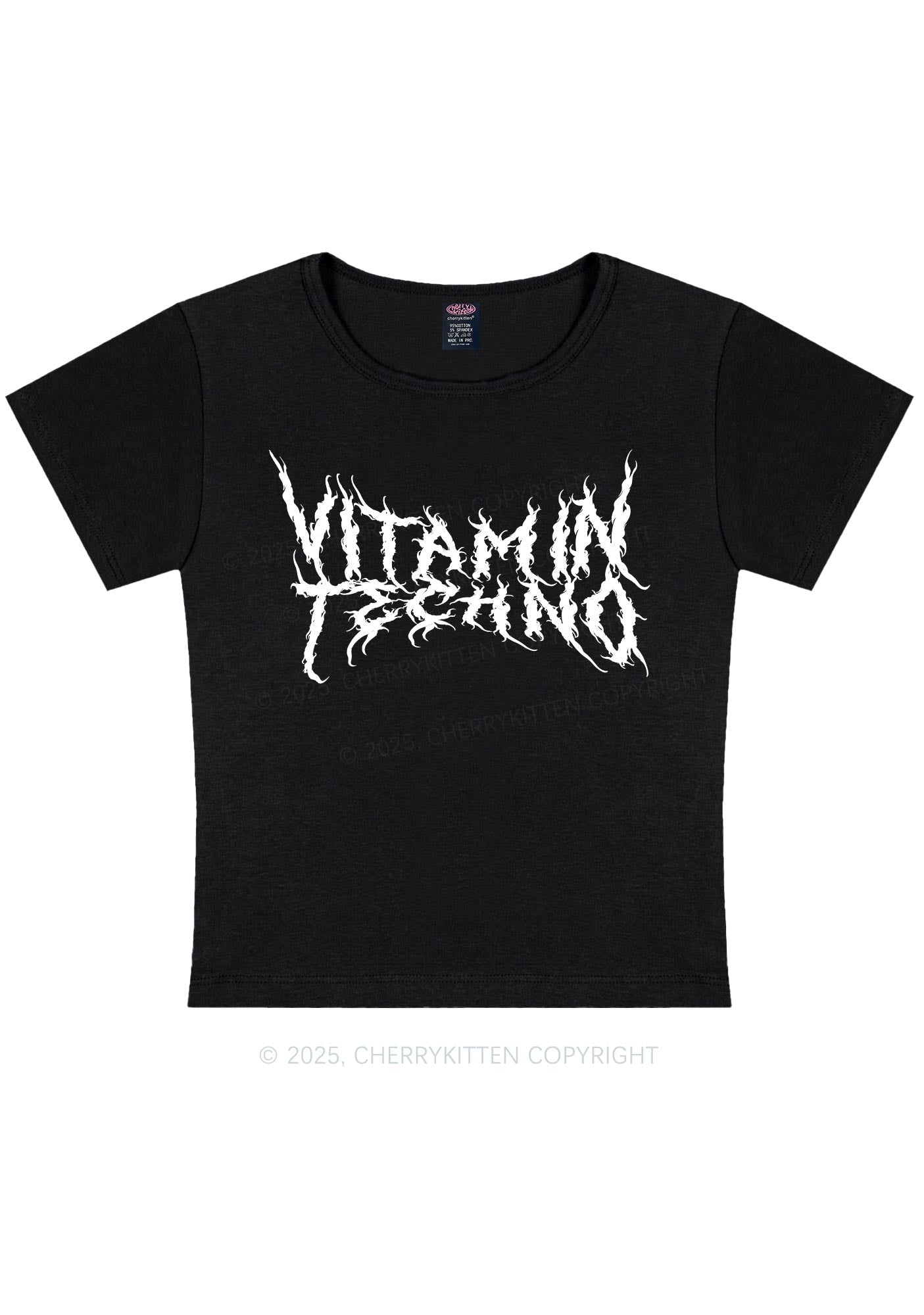 Vitamin Techno Y2K Baby Tee Cherrykitten