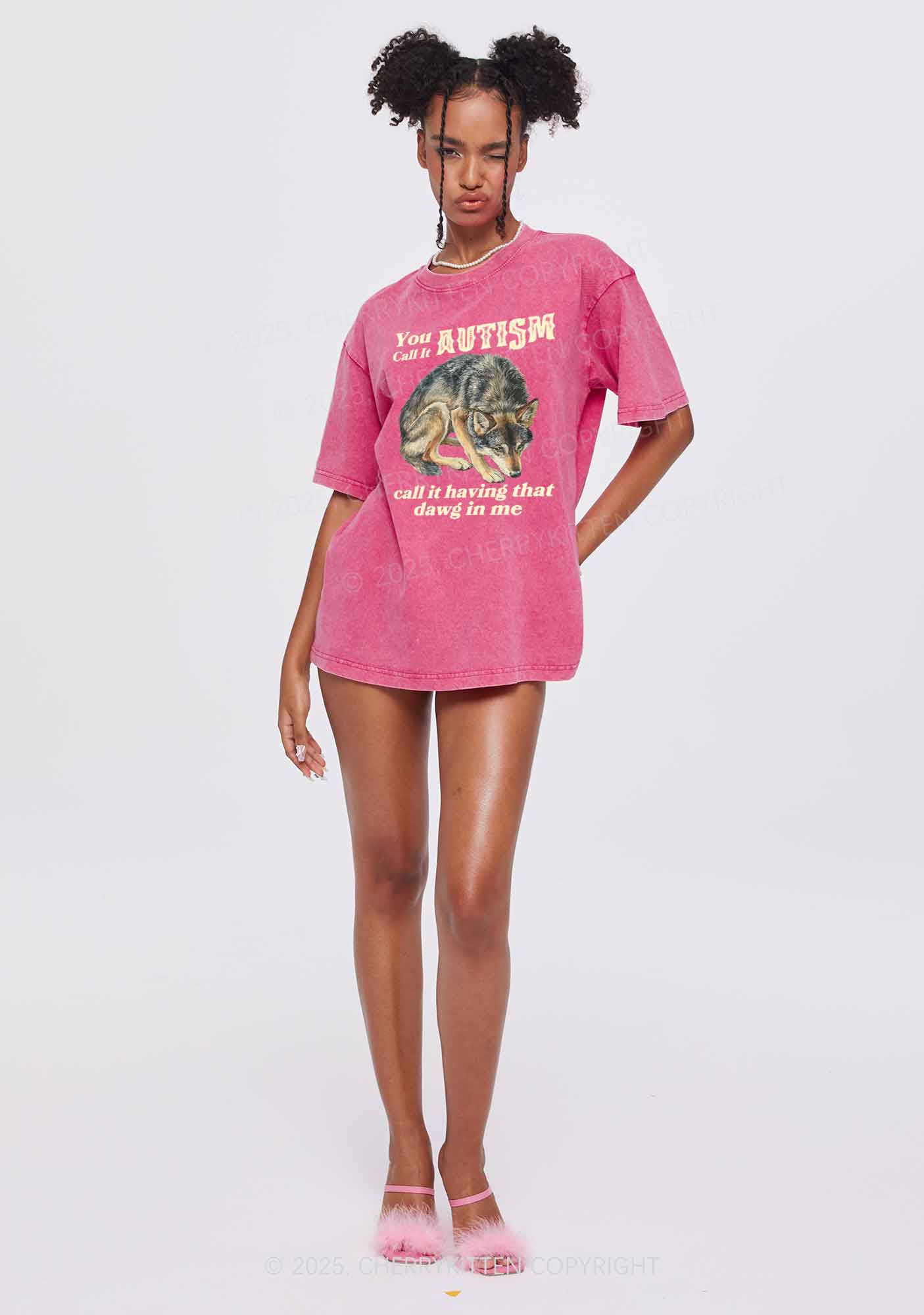 You Call It Autism Y2K Shirts Washed Tee Cherrykitten