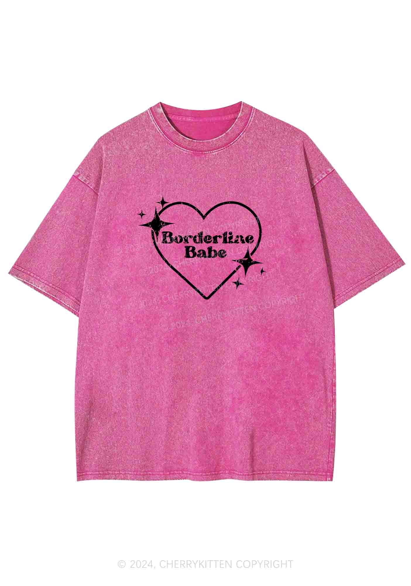 Borderline Personality Babe Y2K Washed Tee Cherrykitten