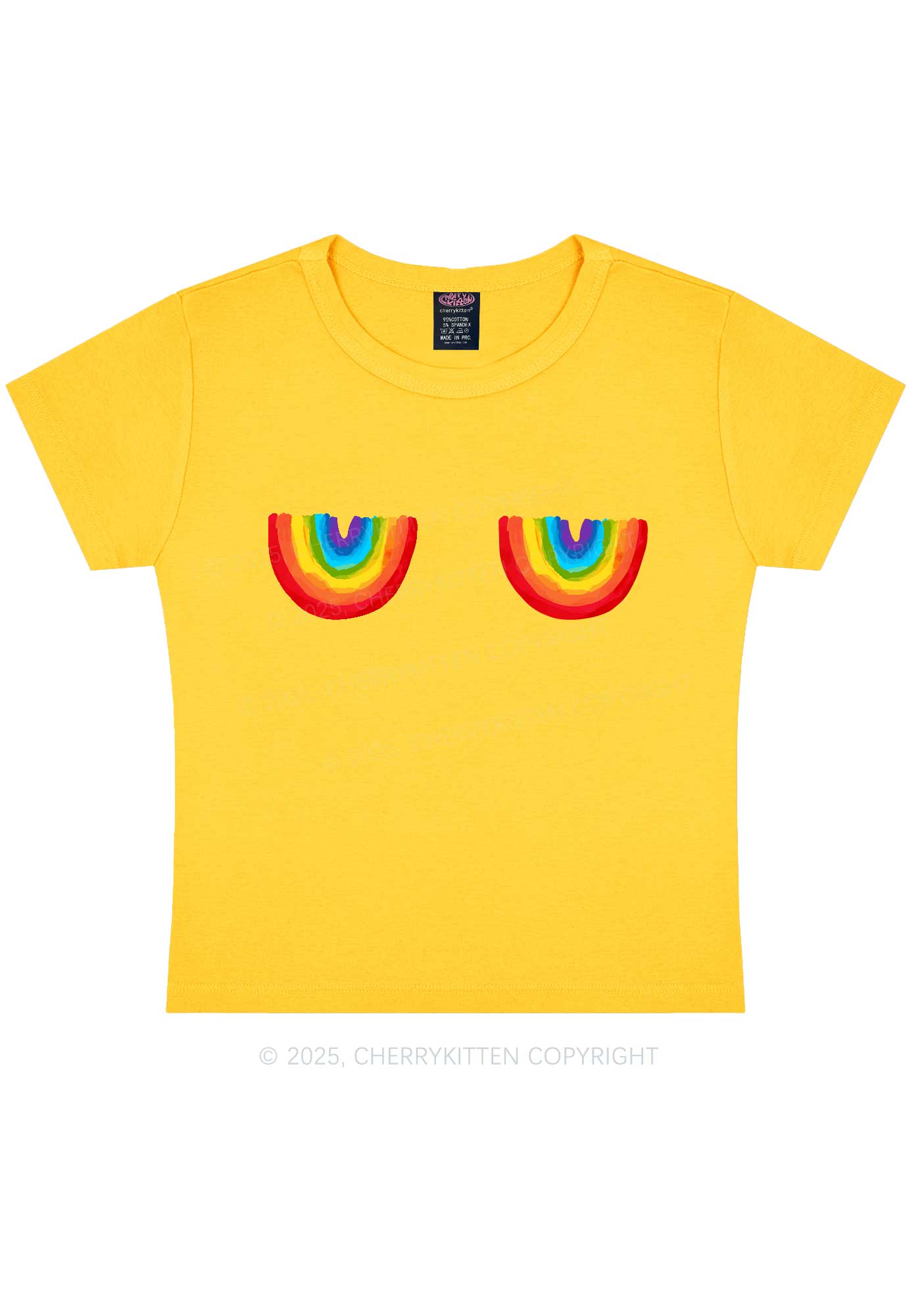 Rainbow Bxxb Y2K Baby Tee Cherrykitten