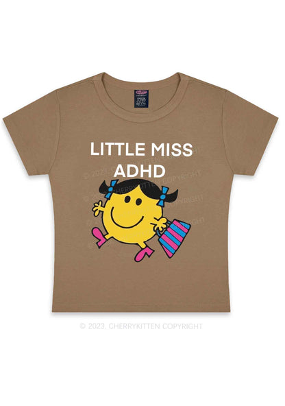 Little Miss ADHD Y2K Baby Tee Cherrykitten
