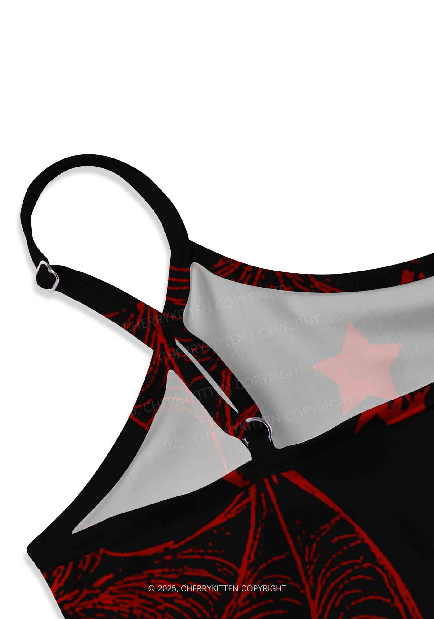 Bat And Star Y2K Print Cami Crop Top Cherrykitten