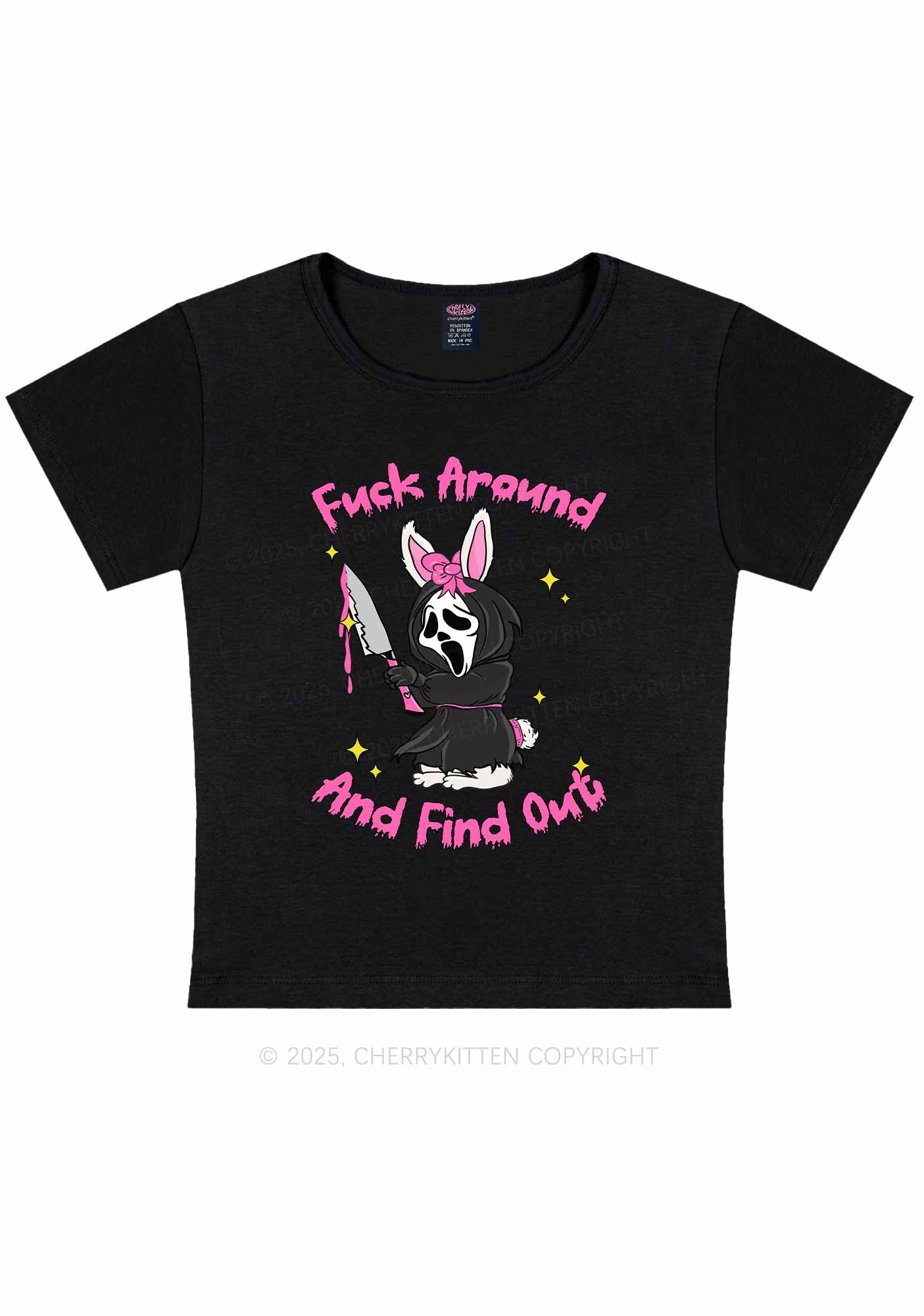 Halloween Fxxk Around Find Out Y2K Baby Tee Cherrykitten