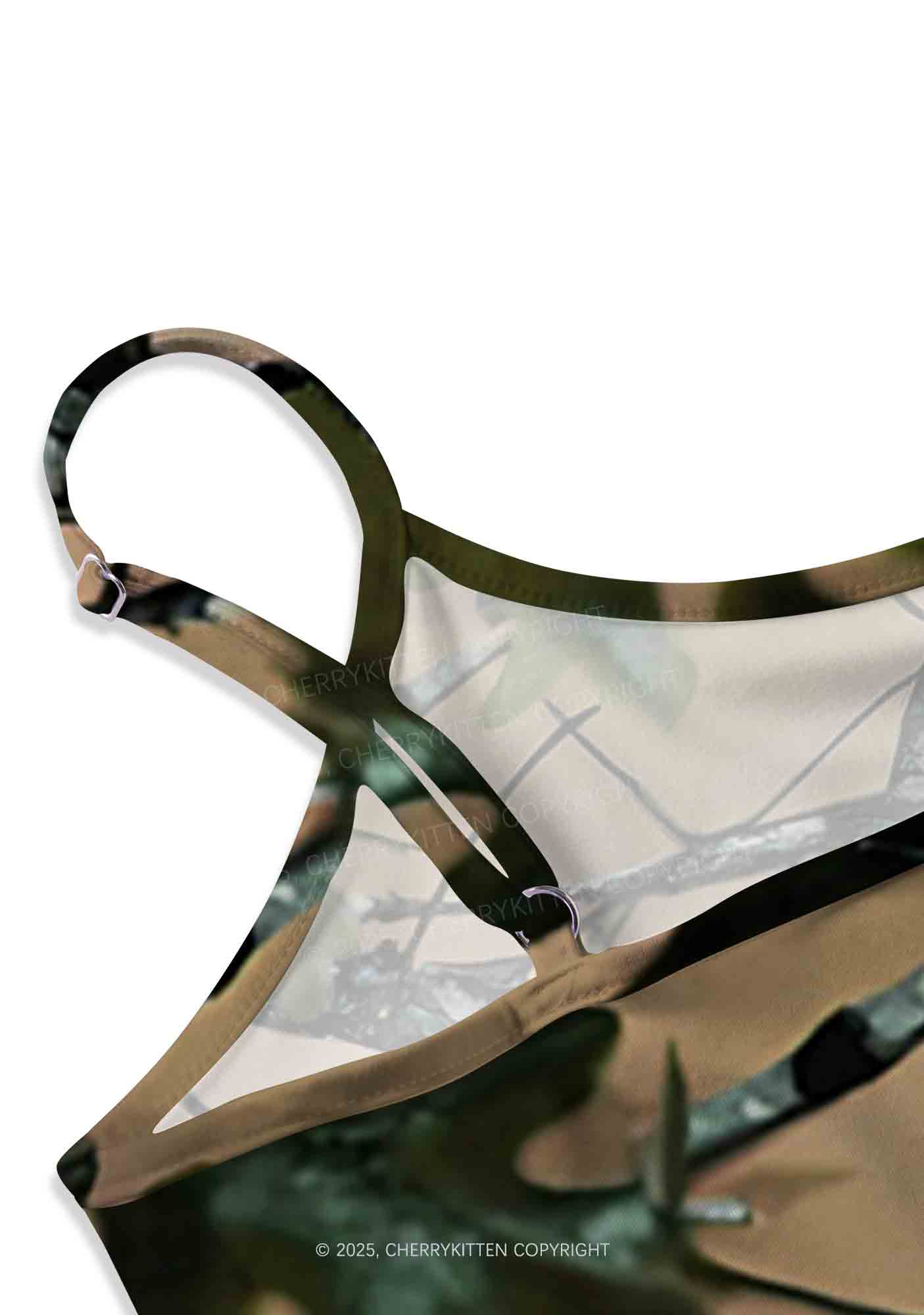 Branches Camouflage Y2K Print Cami Crop Top Cherrykitten