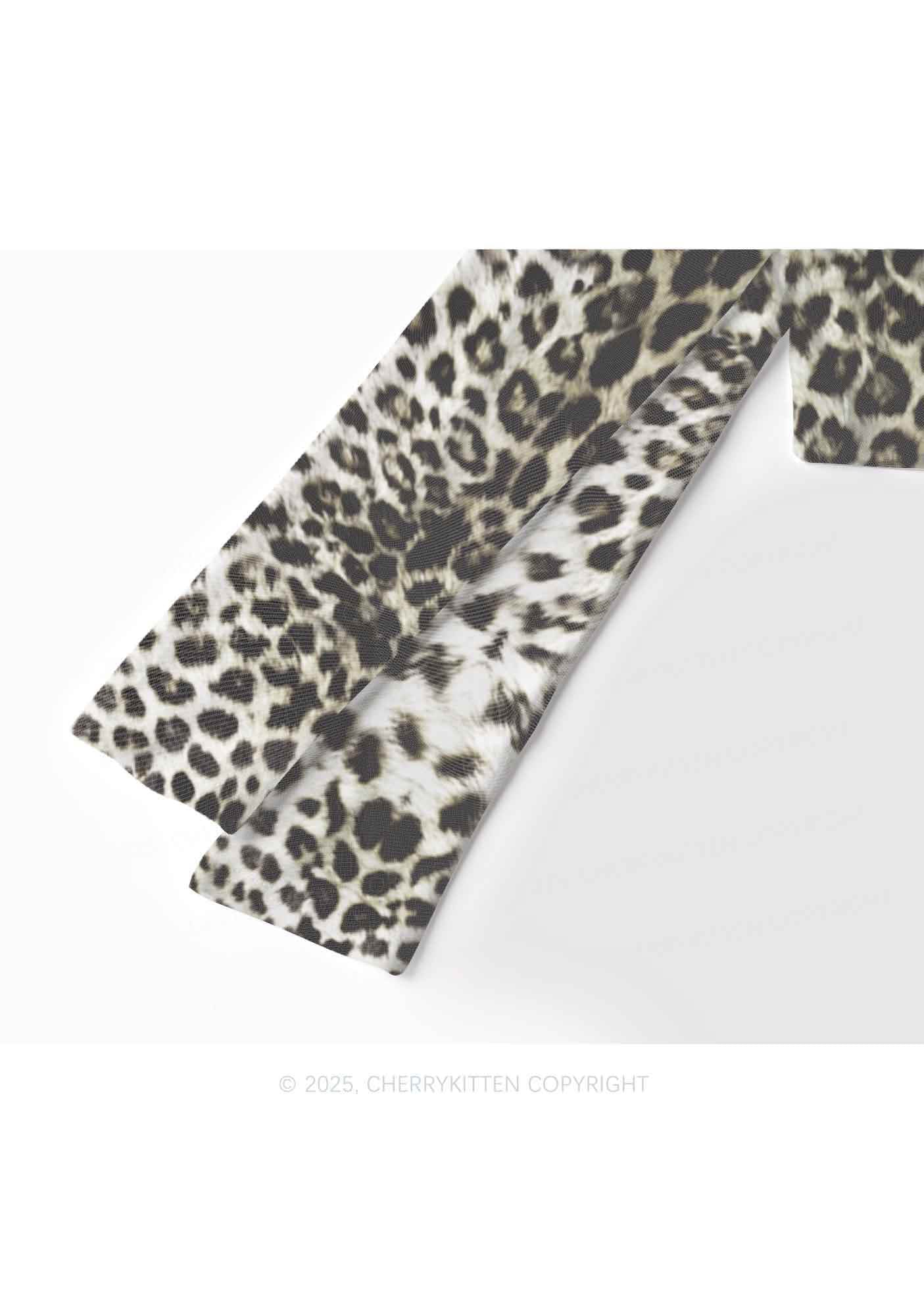 Wild Leopard Y2K Mesh Long Sleeve Crop Top Cherrykitten