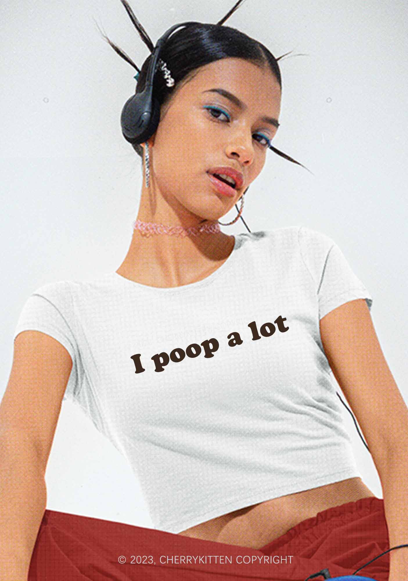 Poop A Lot Y2K Baby Tee Cherrykitten