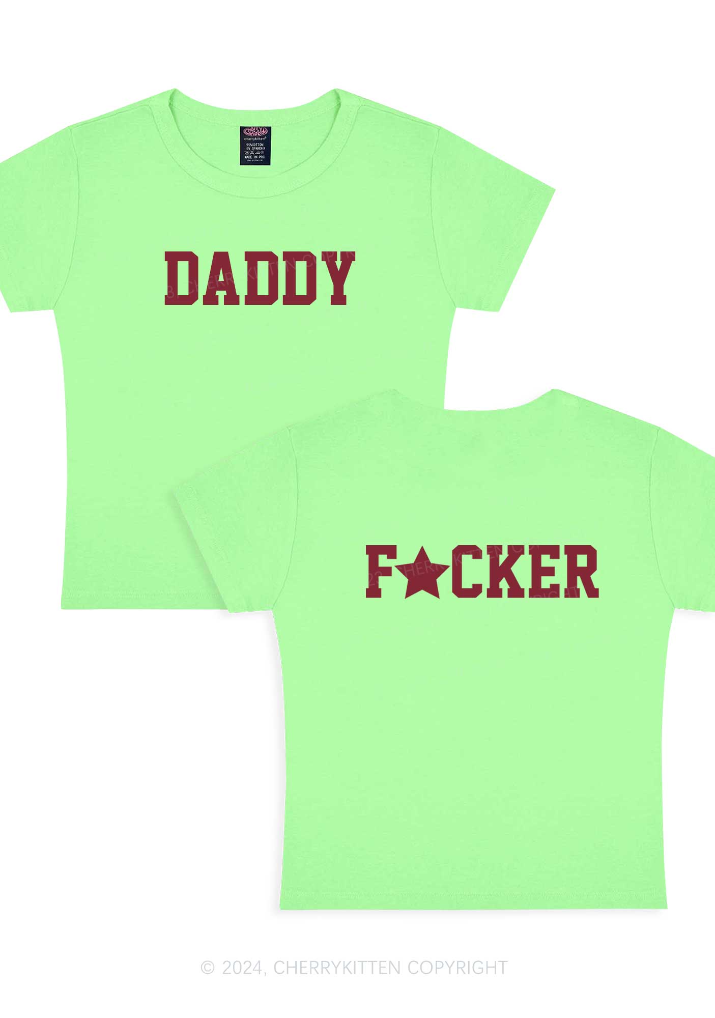 Daddyfxcker Two Sides Y2K Baby Tee Cherrykitten