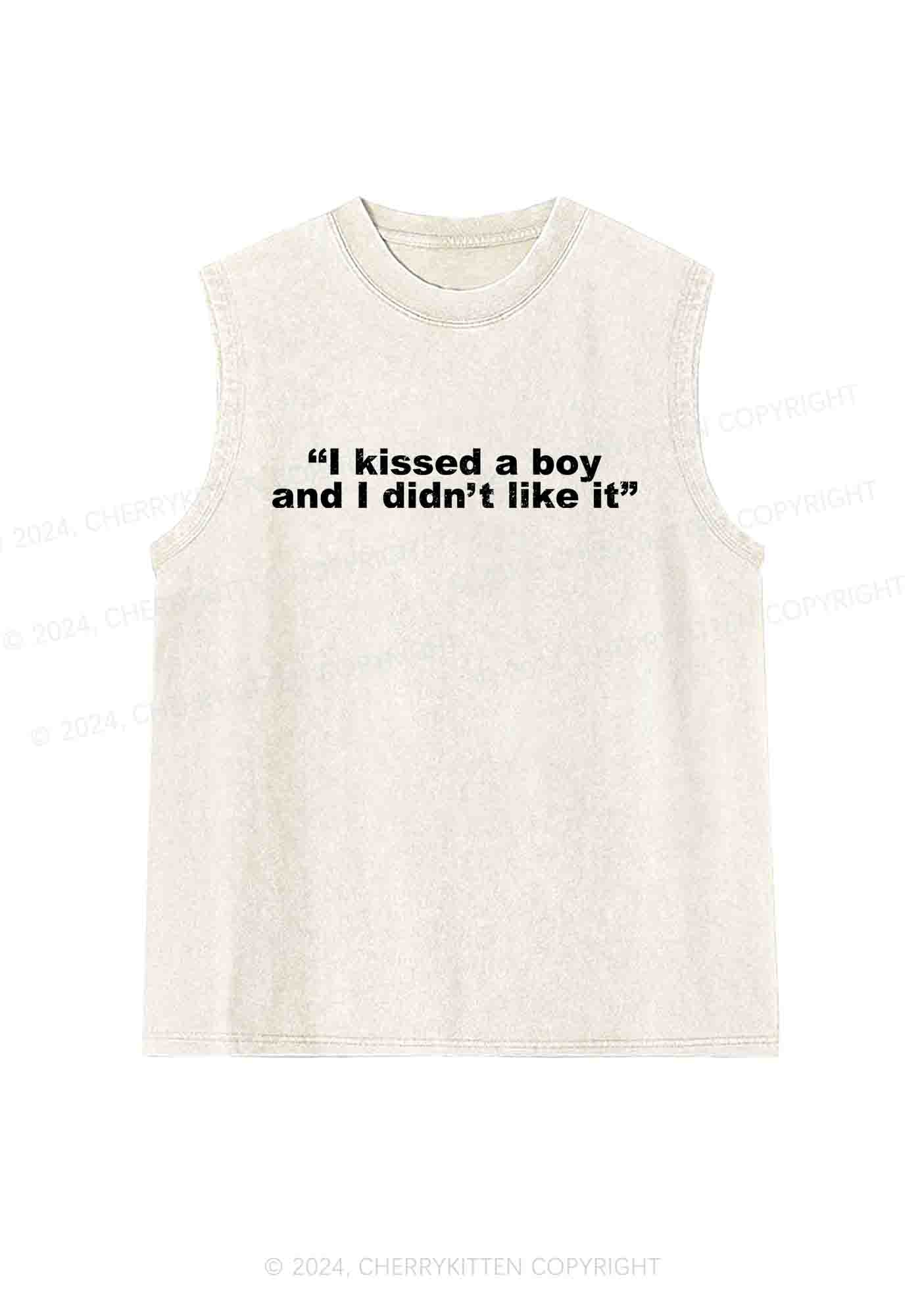 I Kissed A Boy And I Didn't Like It Y2K Washed Tank Cherrykitten