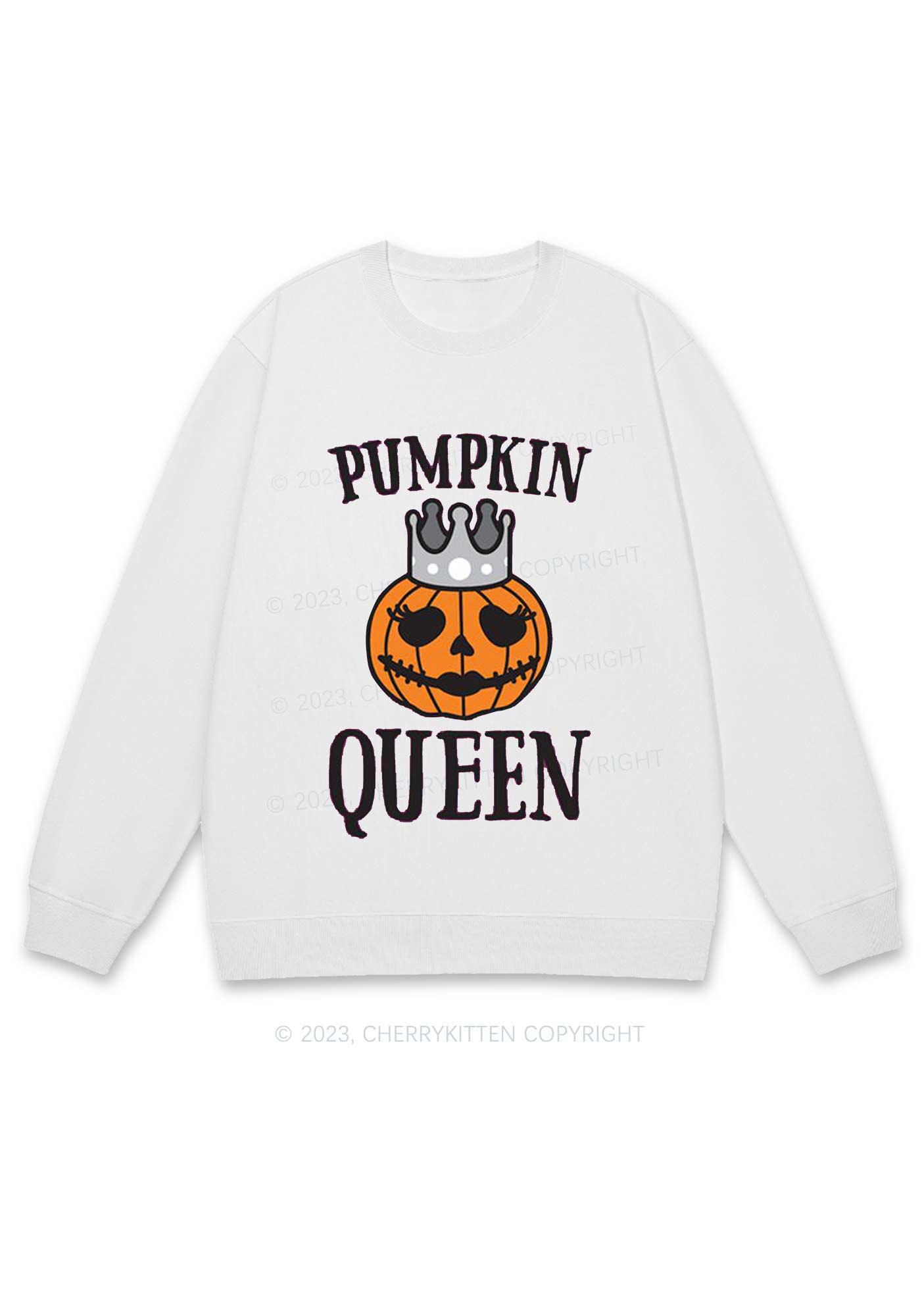 Pumpkin Queen Halloween Y2K Sweatshirt Cherrykitten
