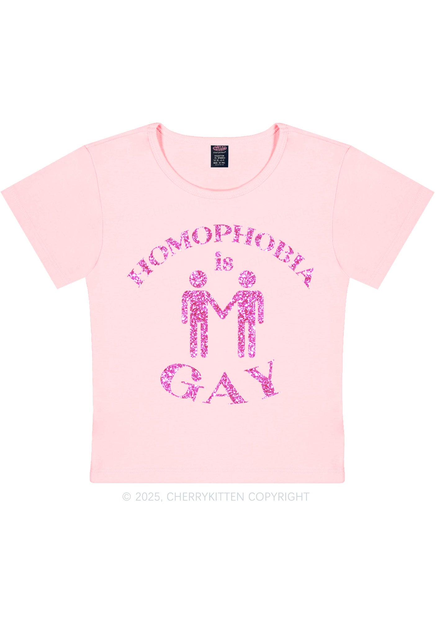 Glitter Homophobia Is Gay Pride Y2K Baby Tee Cherrykitten