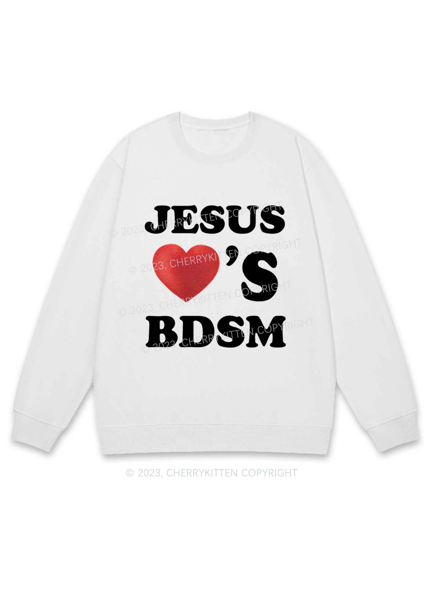 Jesus Loves BDSM Y2K Sweatshirt Cherrykitten