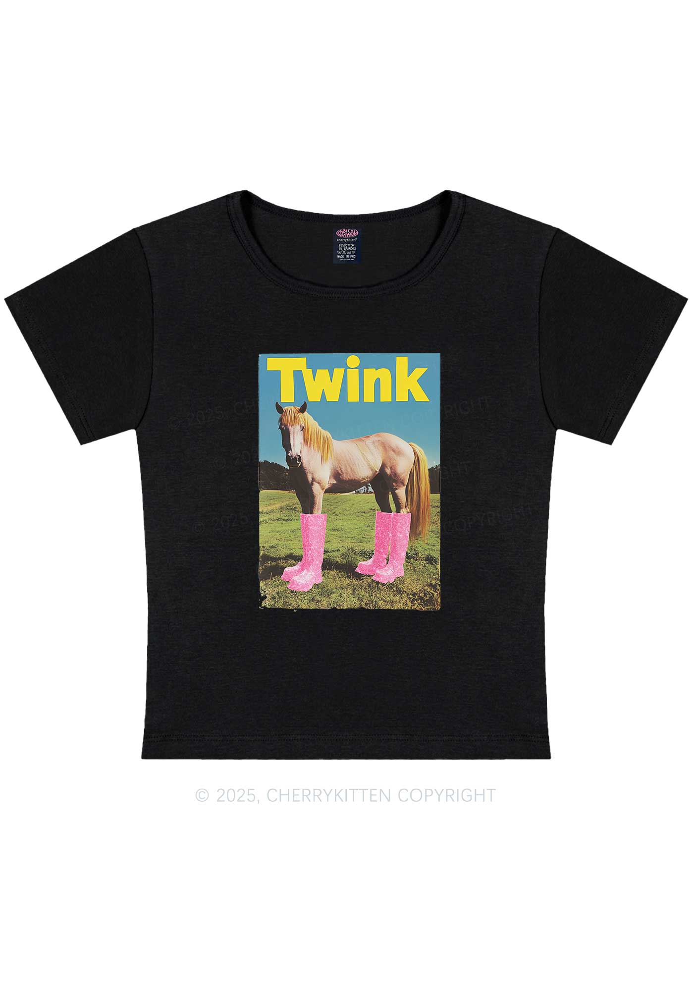 Twink Pony Pride Y2K Baby Tee Cherrykitten
