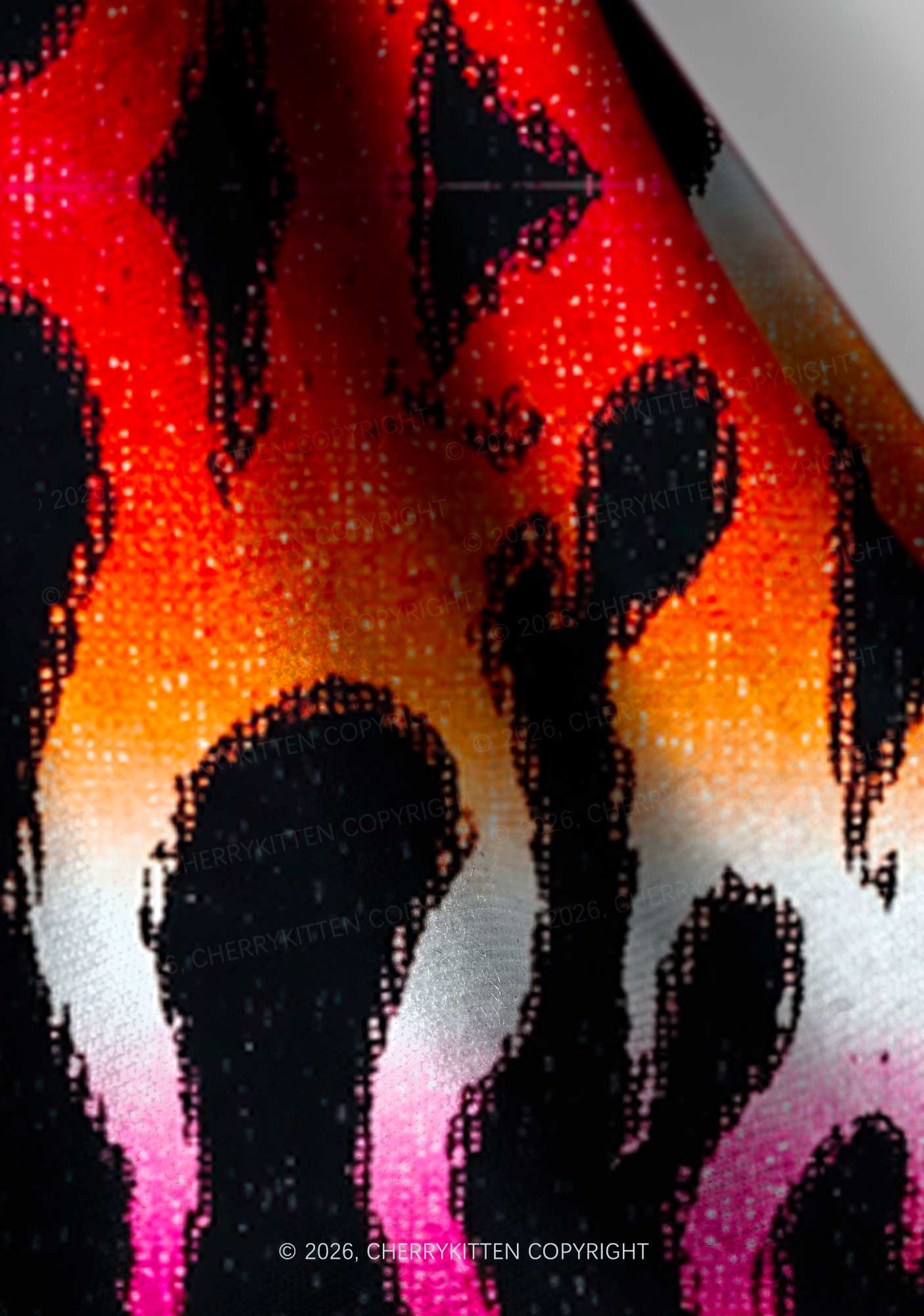 Lesbian Flame Pride Y2K Print Headband Cherrykitten