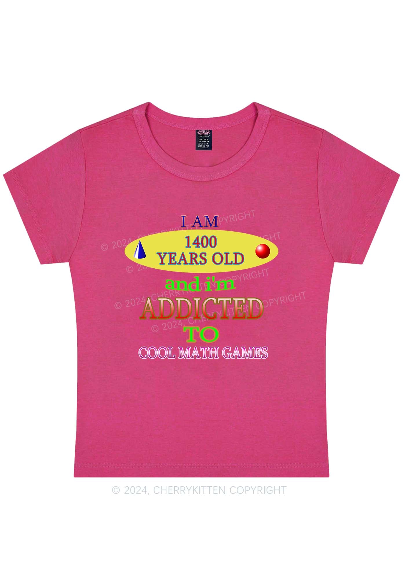 Curvy Cool Math Games Y2K Baby Tee Cherrykitten