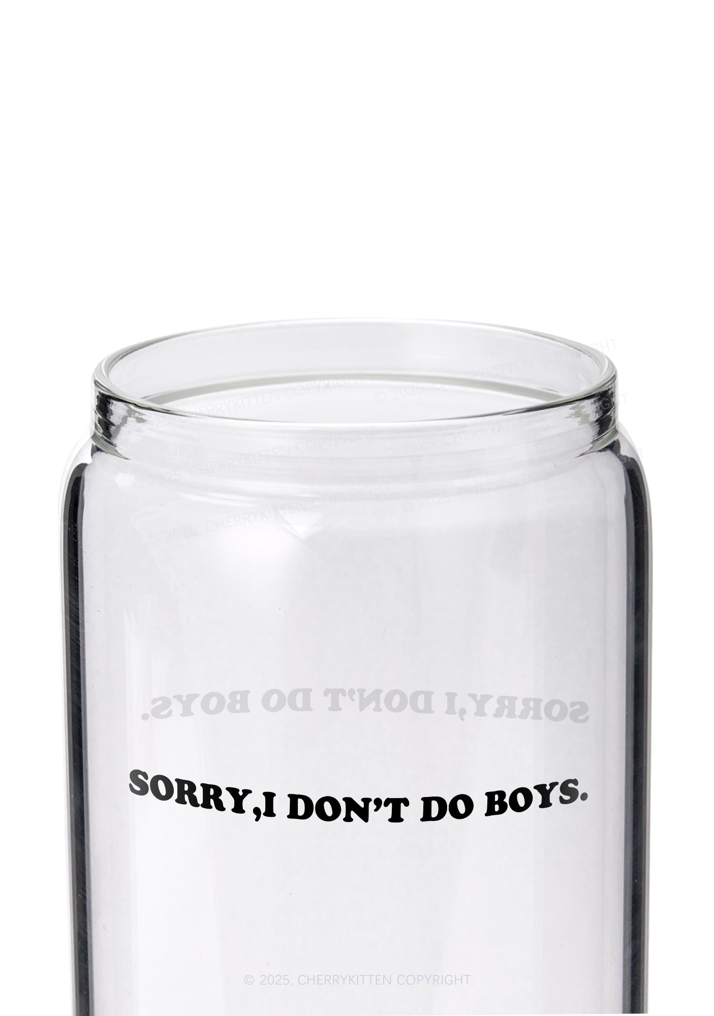 Sorry I Don't Do Boys Pride Y2K Printed Glass Cup Cherrykitten