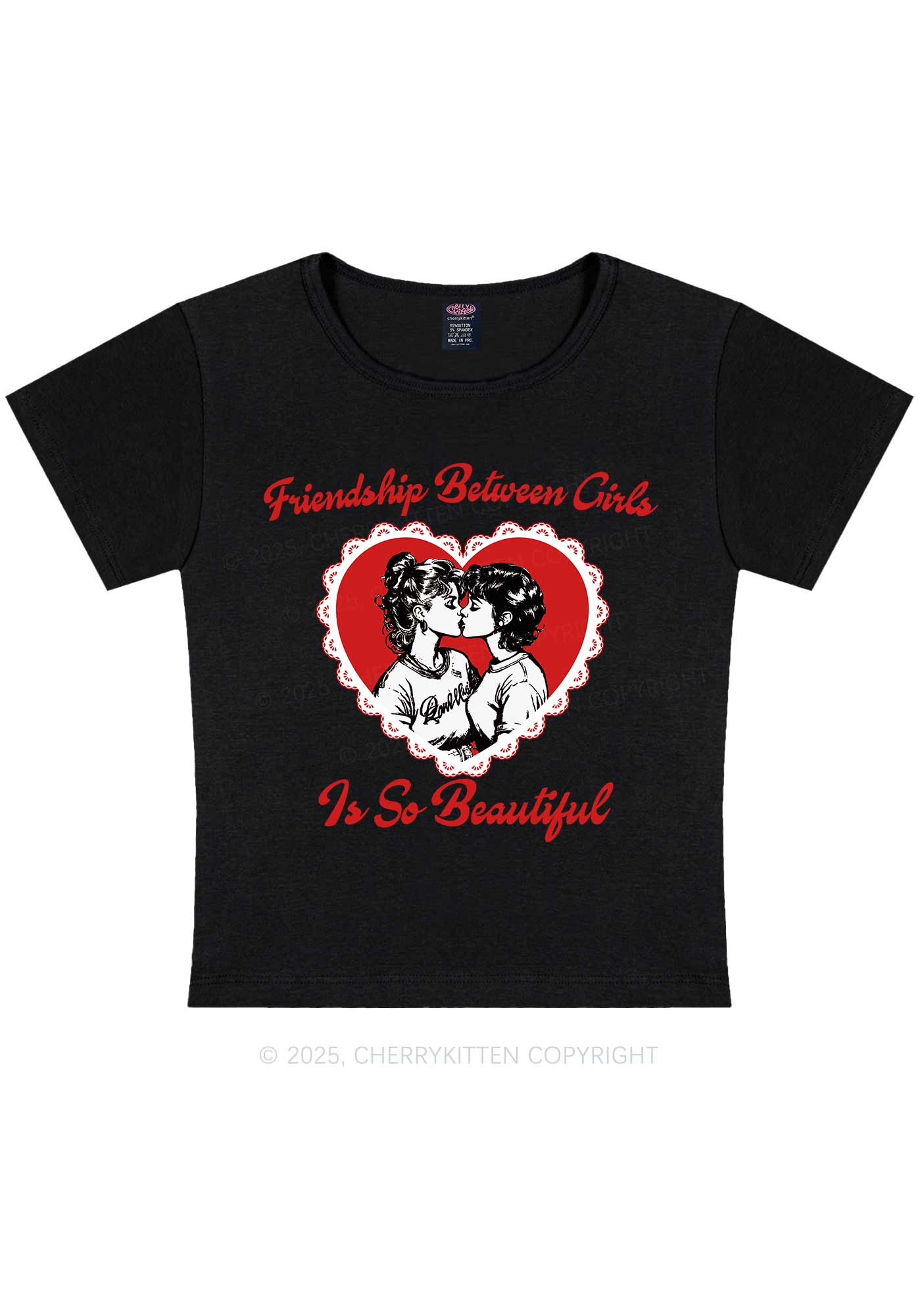 Friendship Between Girls Pride Y2K Baby Tee Cherrykitten