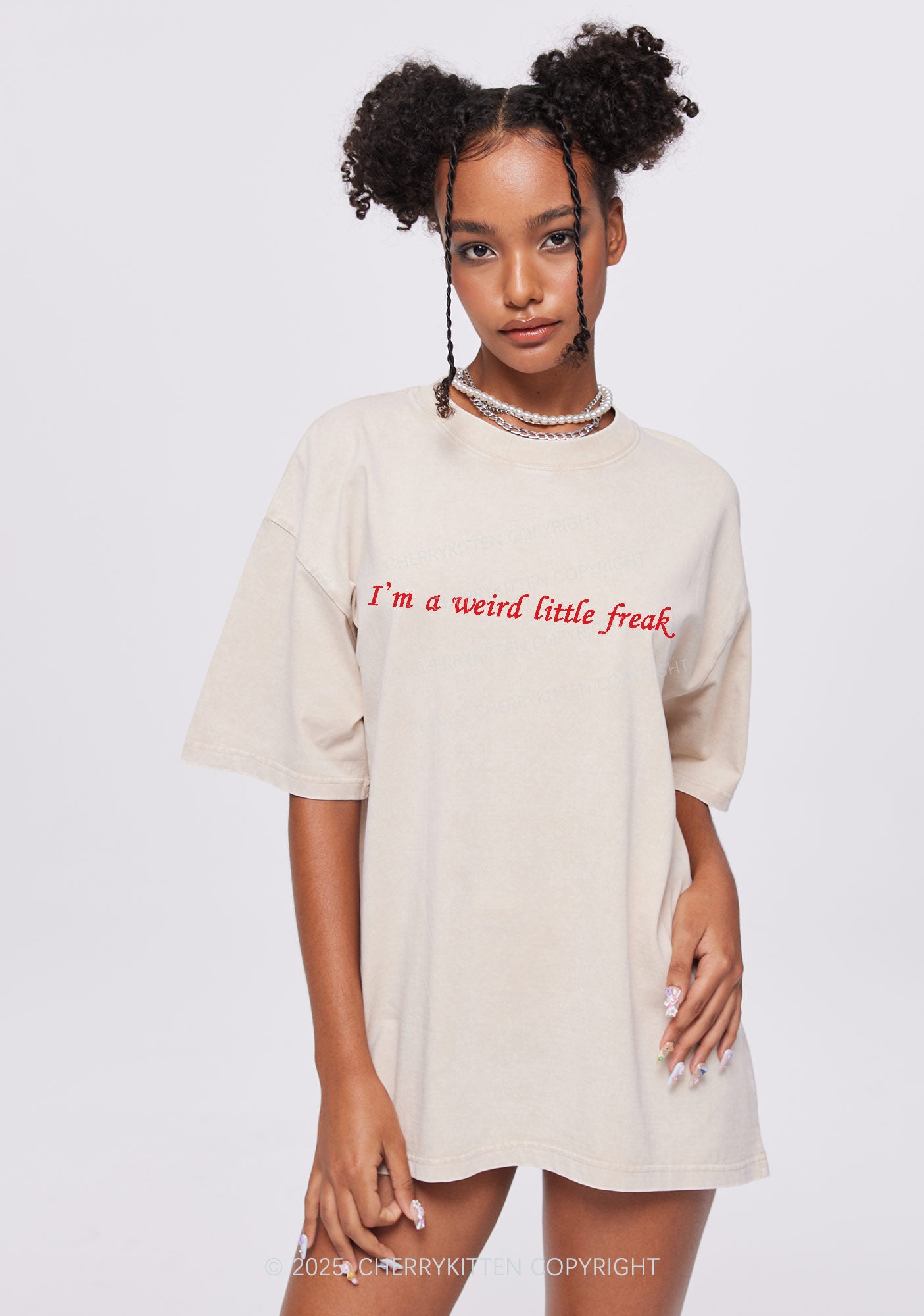Weird Little Freak Y2K Shirts Washed Tee Cherrykitten