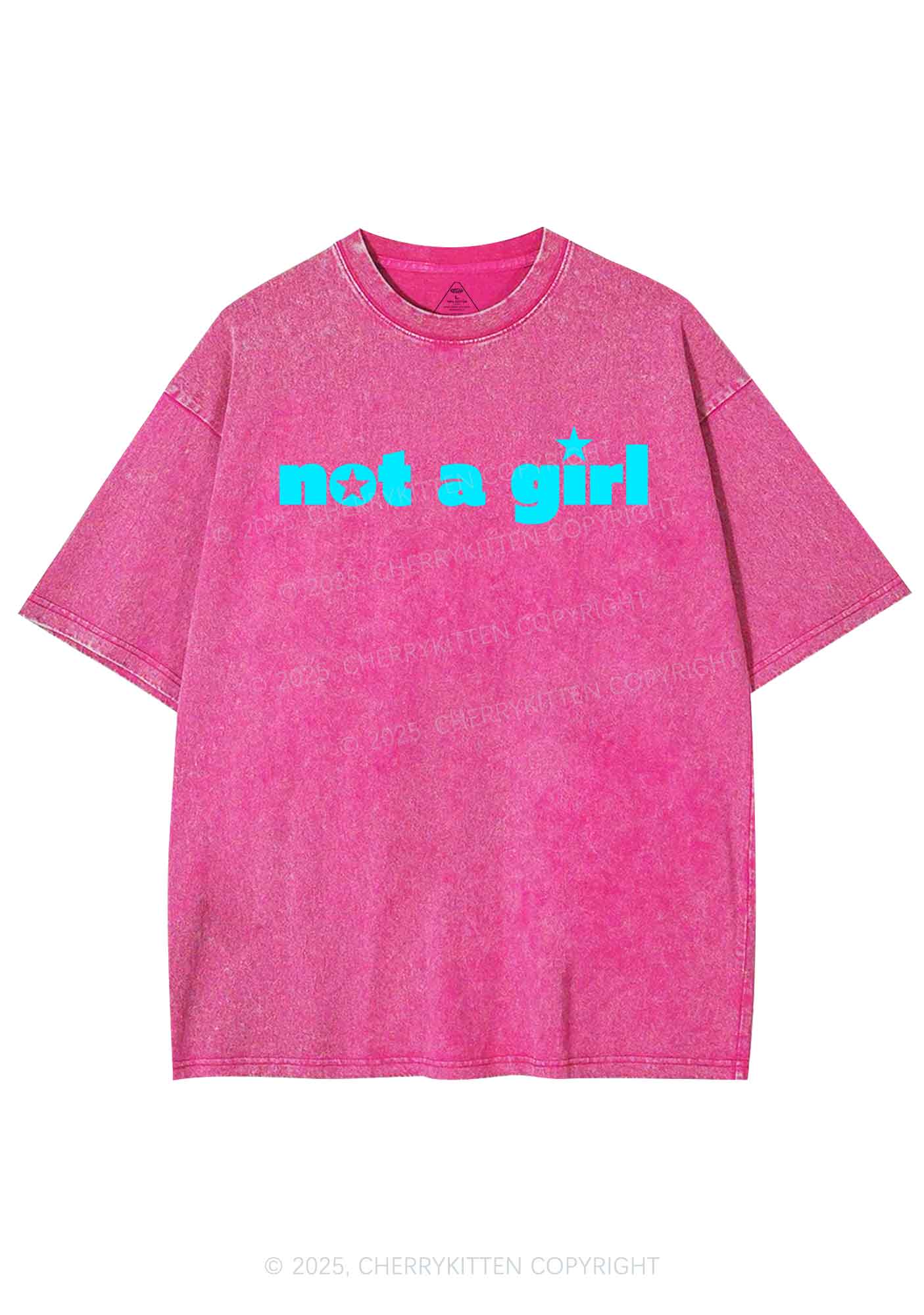 Not A Girl Y2K Shirts Washed Tee Cherrykitten