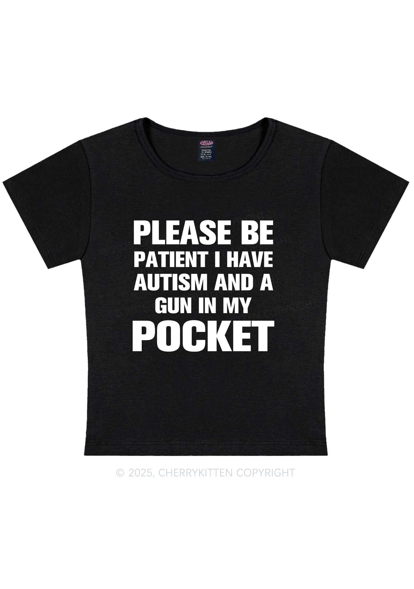 Please Be Patient Y2K Baby Tee Cherrykitten