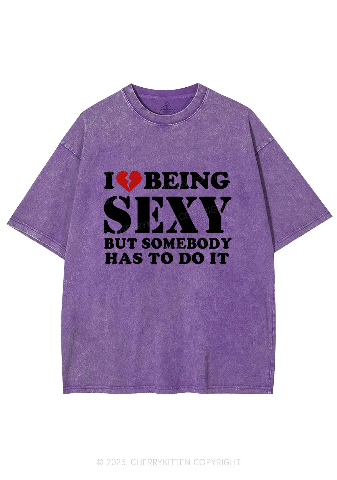 Being Sexy Tough Y2K Shirts Washed Tee Cherrykitten