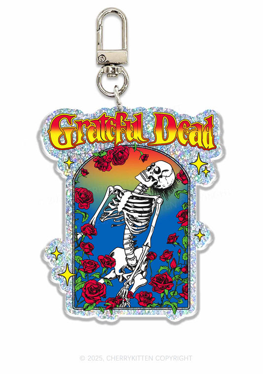 Halloween Rose Skeleton 1Pc Y2K Glitter Keychain Cherrykitten