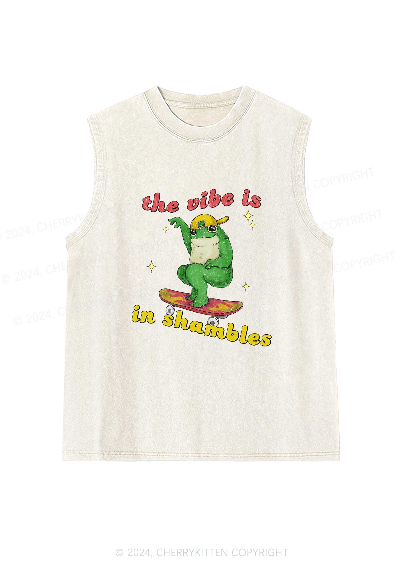 Shambles Vibe Y2K Washed Tank Cherrykitten