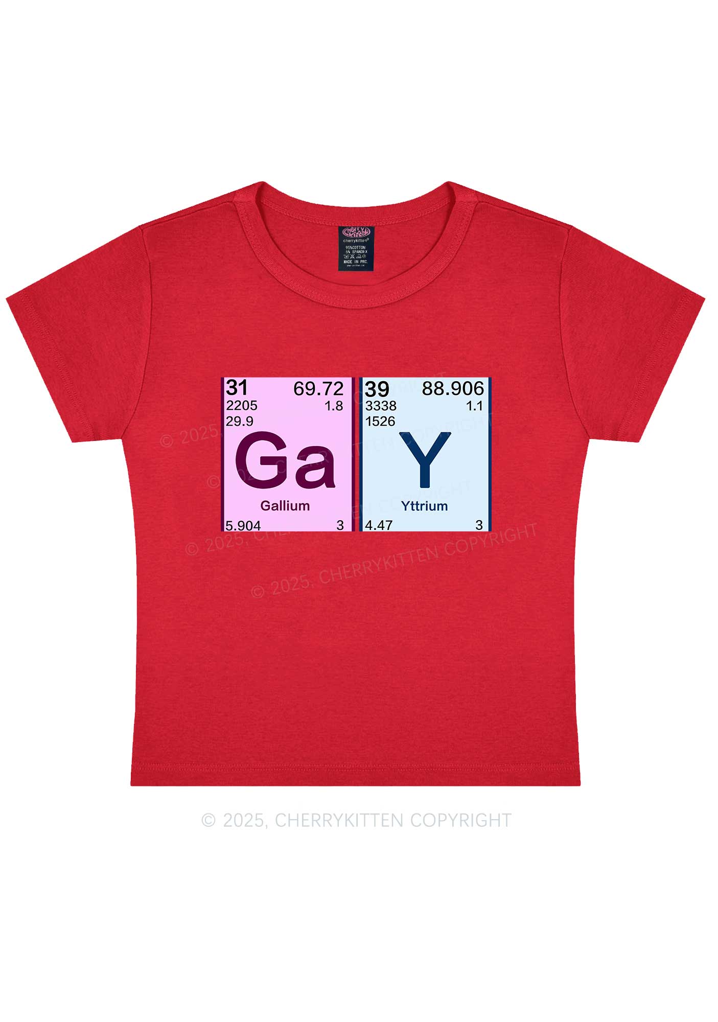 Gay Periodic Table Elements Pride Y2K Baby Tee Cherrykitten