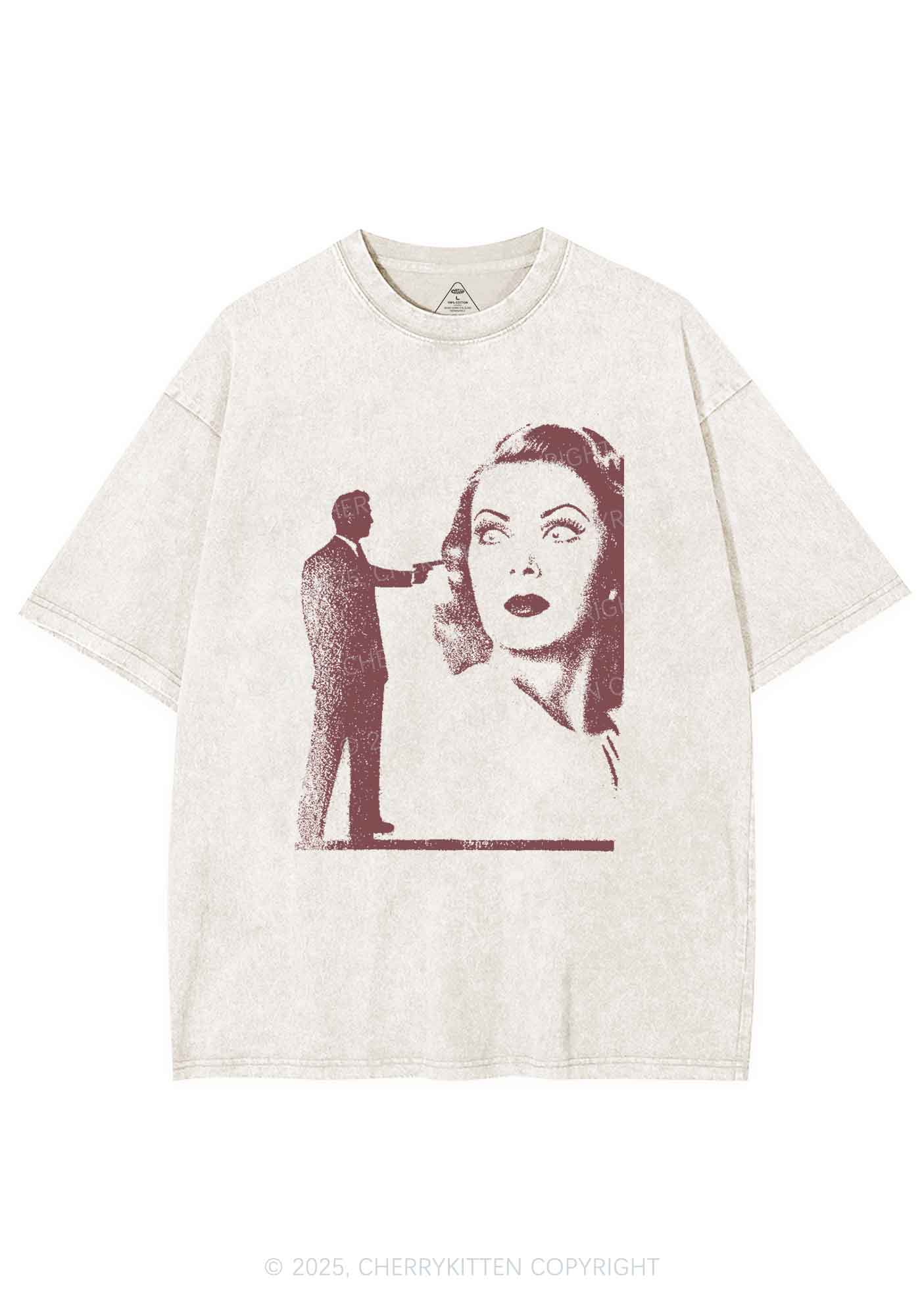 Woman Shot Y2K Washed Tee Cherrykitten