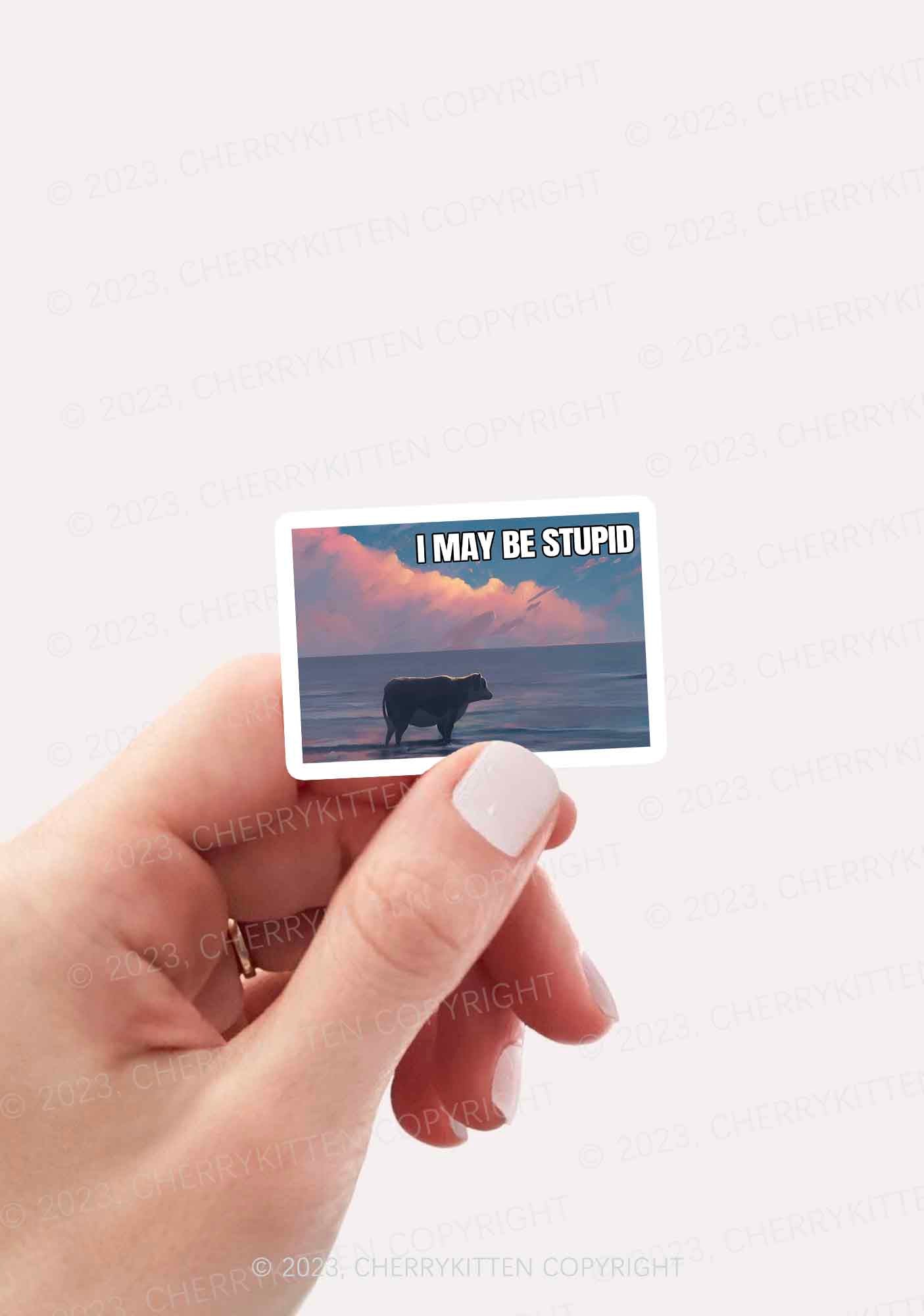 I May Be Stupid Meme 1Pc Y2K Sticker Cherrykitten