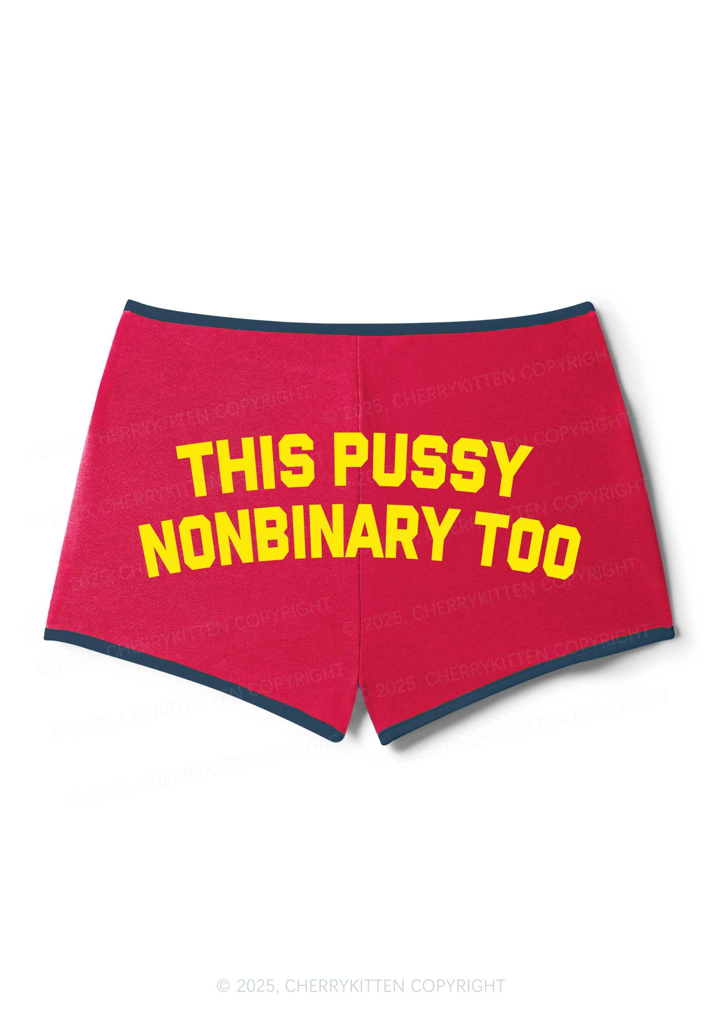 This Puxxy Nonbinary Too Pride Y2K Booty Shorts Cherrykitten