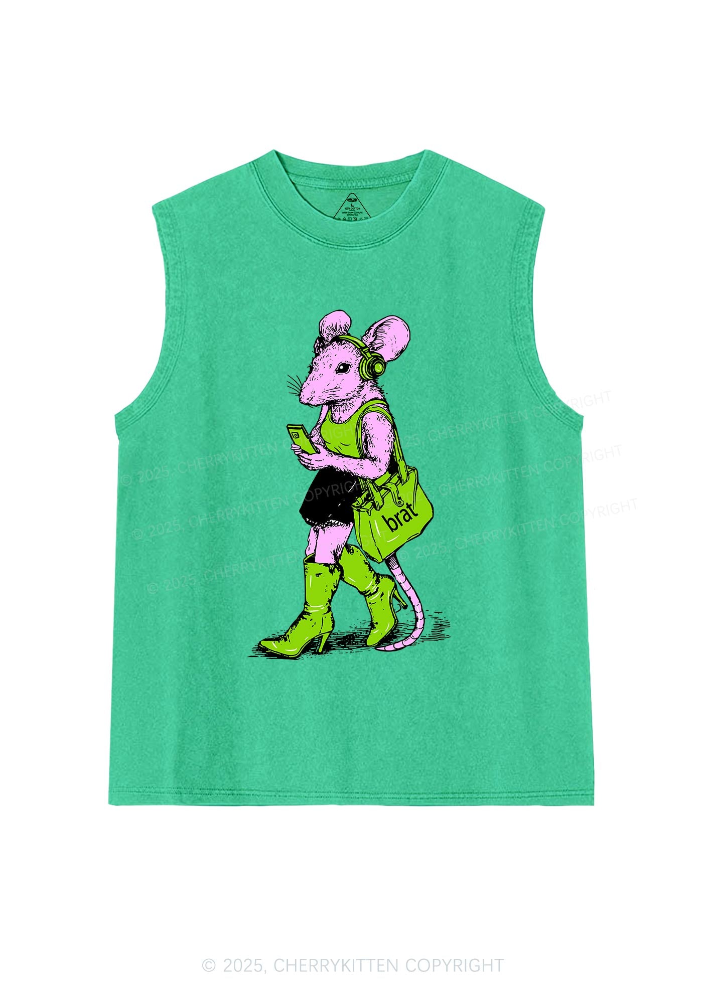 Brat Girl Y2K Washed Muscle Tank Cherrykitten
