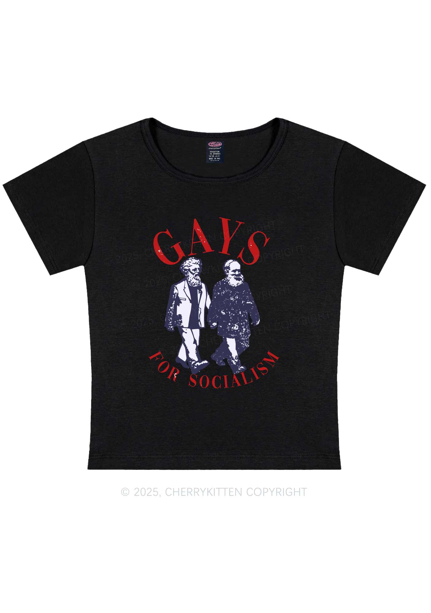 Gays For Socialism Pride Y2K Baby Tee Cherrykitten