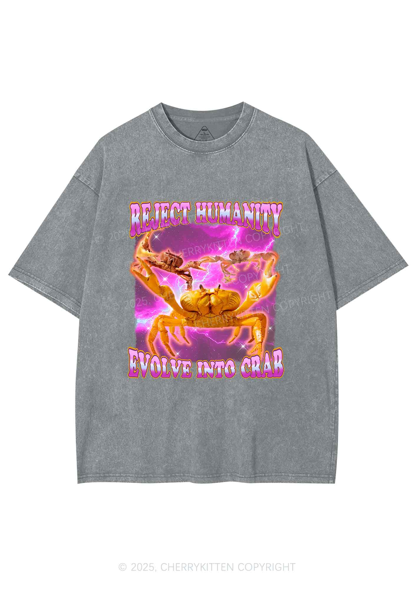 Reject Humanity Crab Y2K Shirts Washed Tee Cherrykitten