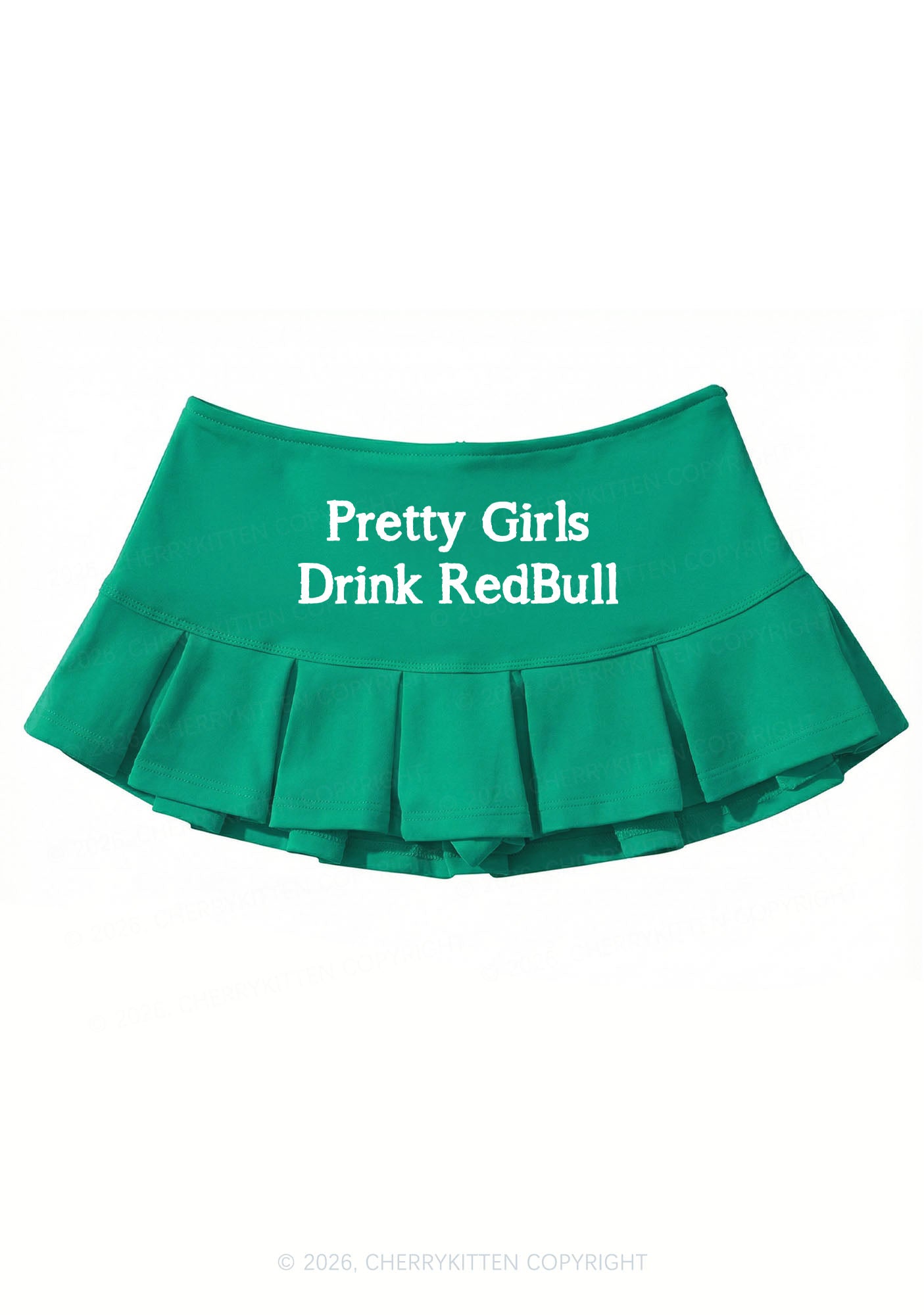 Pretty Girls Drink Red Y2K Mini Pleated Skirts Cherrykitten