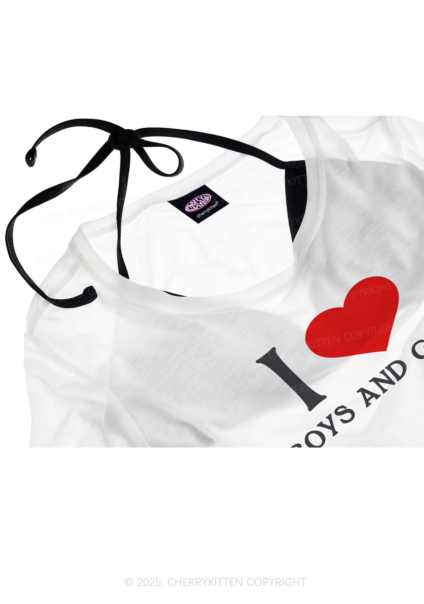 I Love Boys and Girls Pride Y2K Sheer Crop Tee Cherrykitten