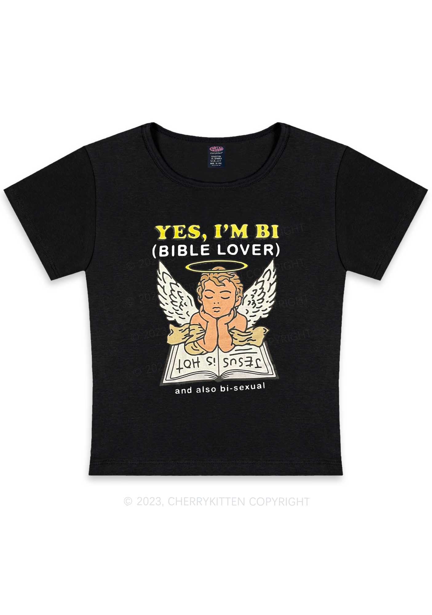 Curvy Bible Lover Y2K Baby Tee Cherrykitten